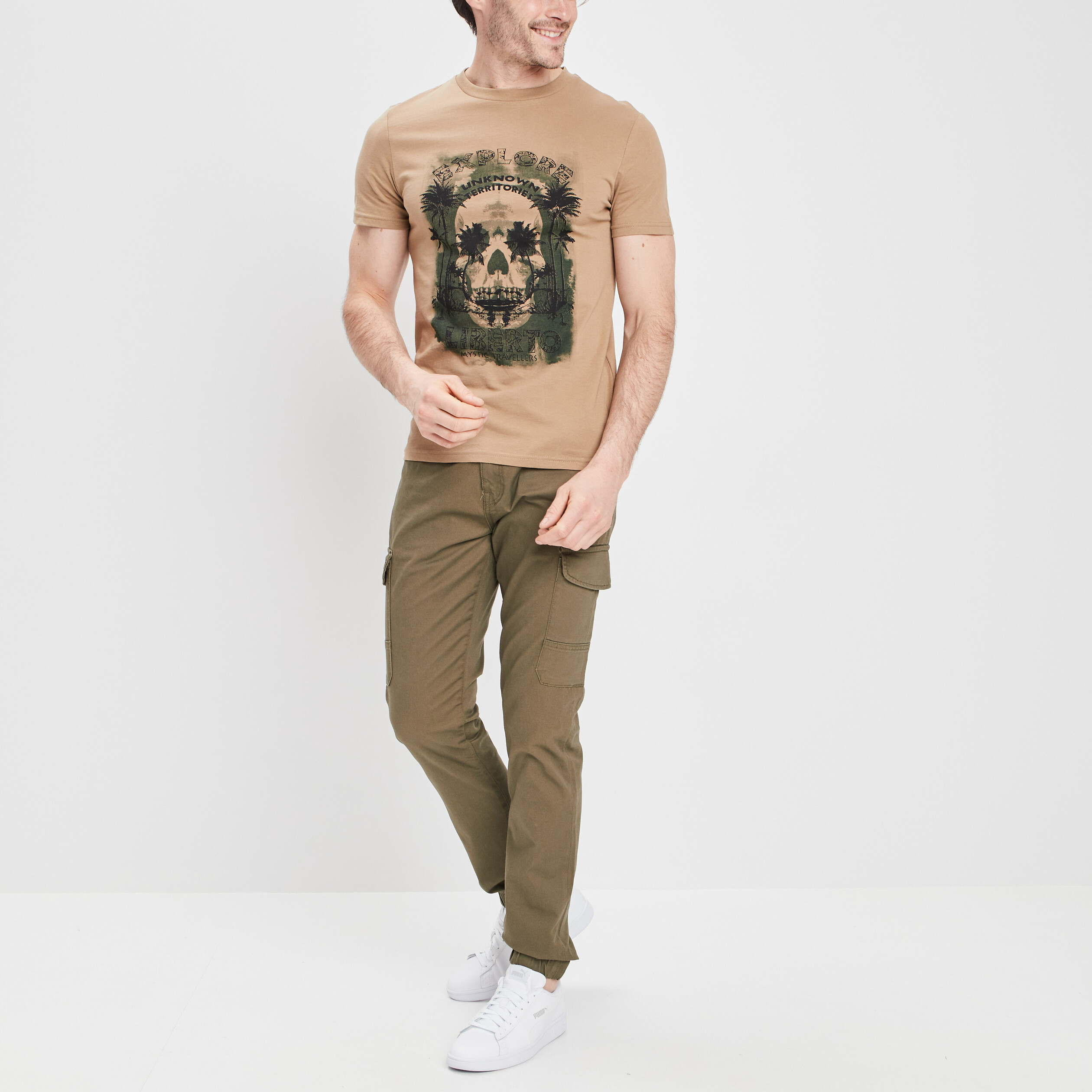 T-shirt Liberto vert kaki homme