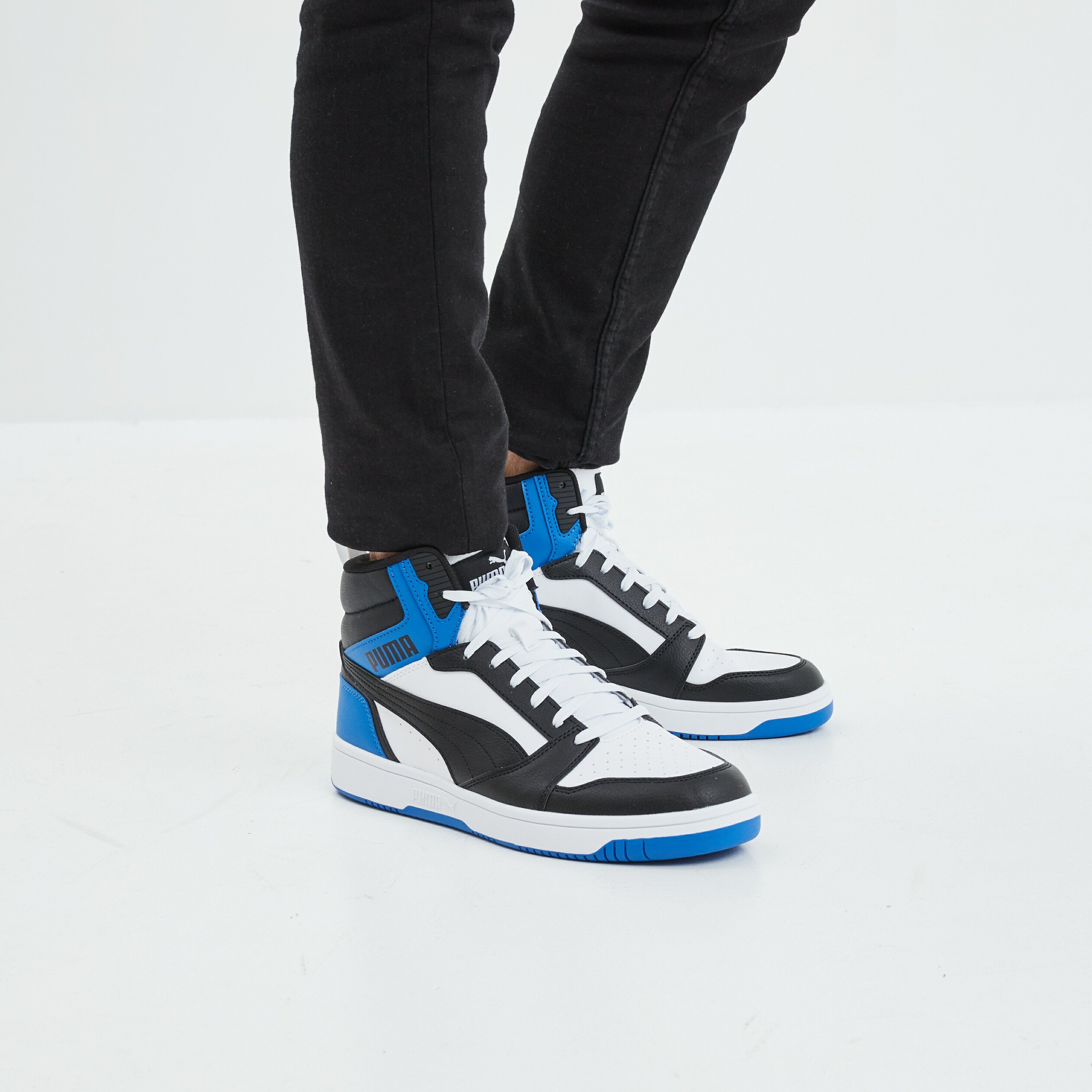 Baskets montantes à lacets Puma Rebound bleu homme