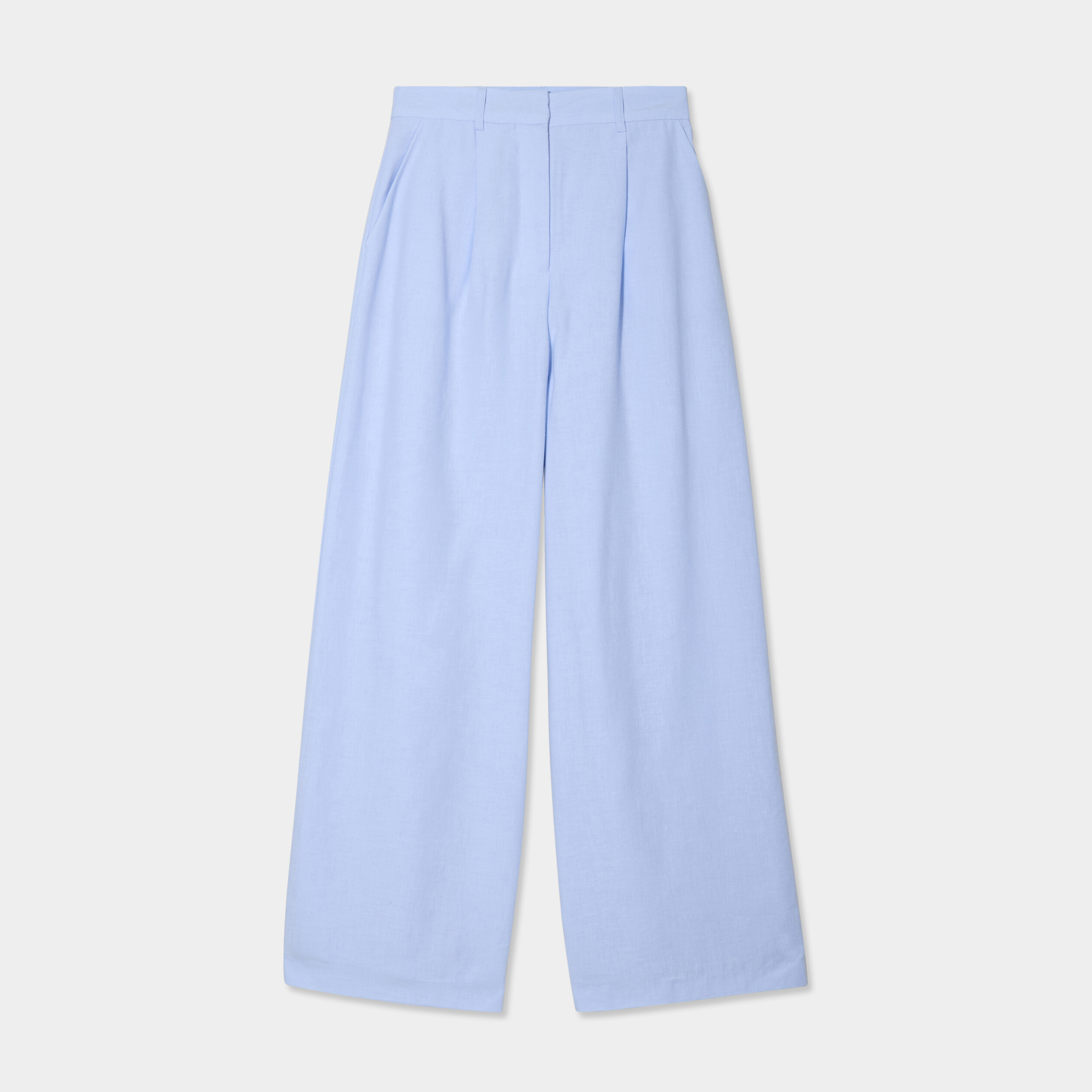 pantalon large avec pinces bleu ciel femme Pantalon large avec pinces bleu ciel femme
