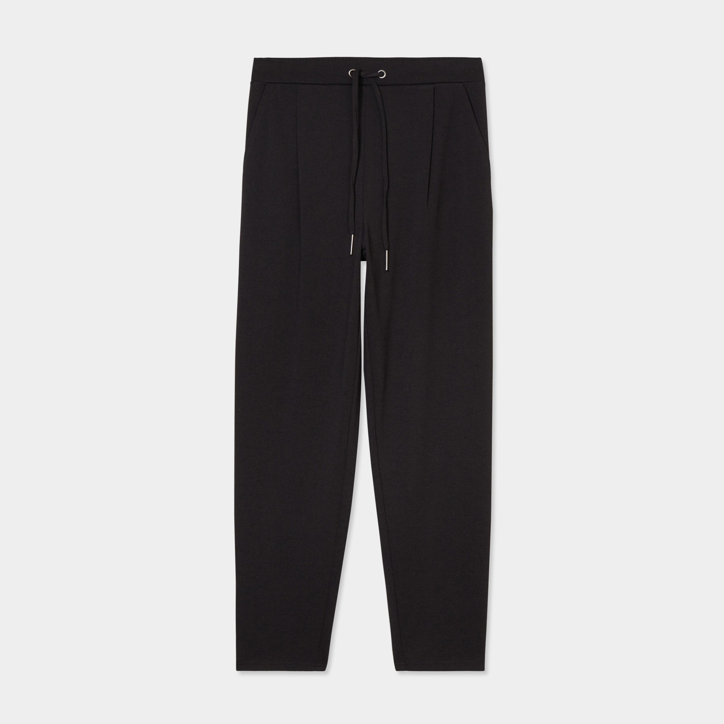 pantalon en molleton a taille elastiquee noir femme Pantalon en molleton à taille élastiquée noir femme