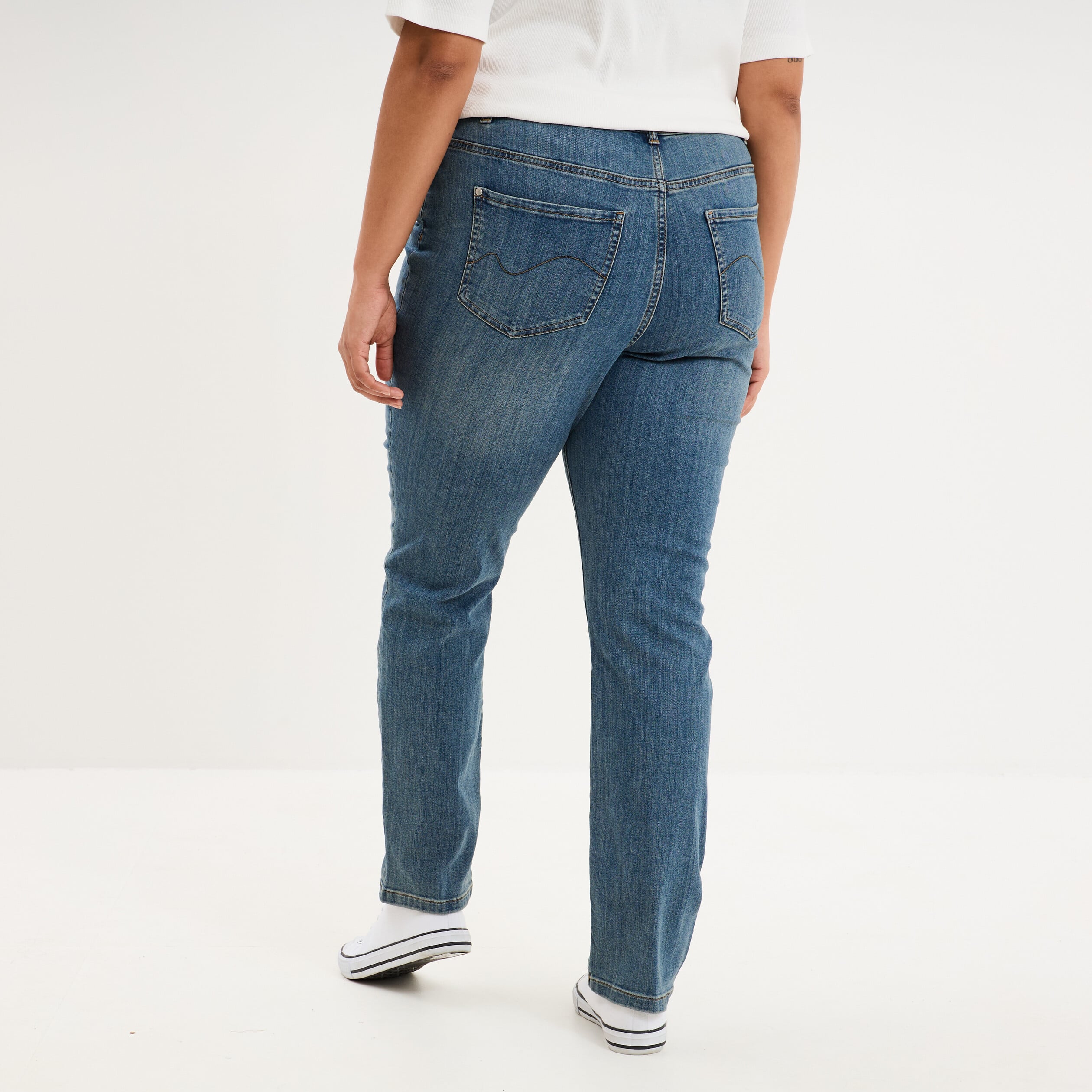 Jeans slim taille haute 5 poches denim dirty femme grande taille