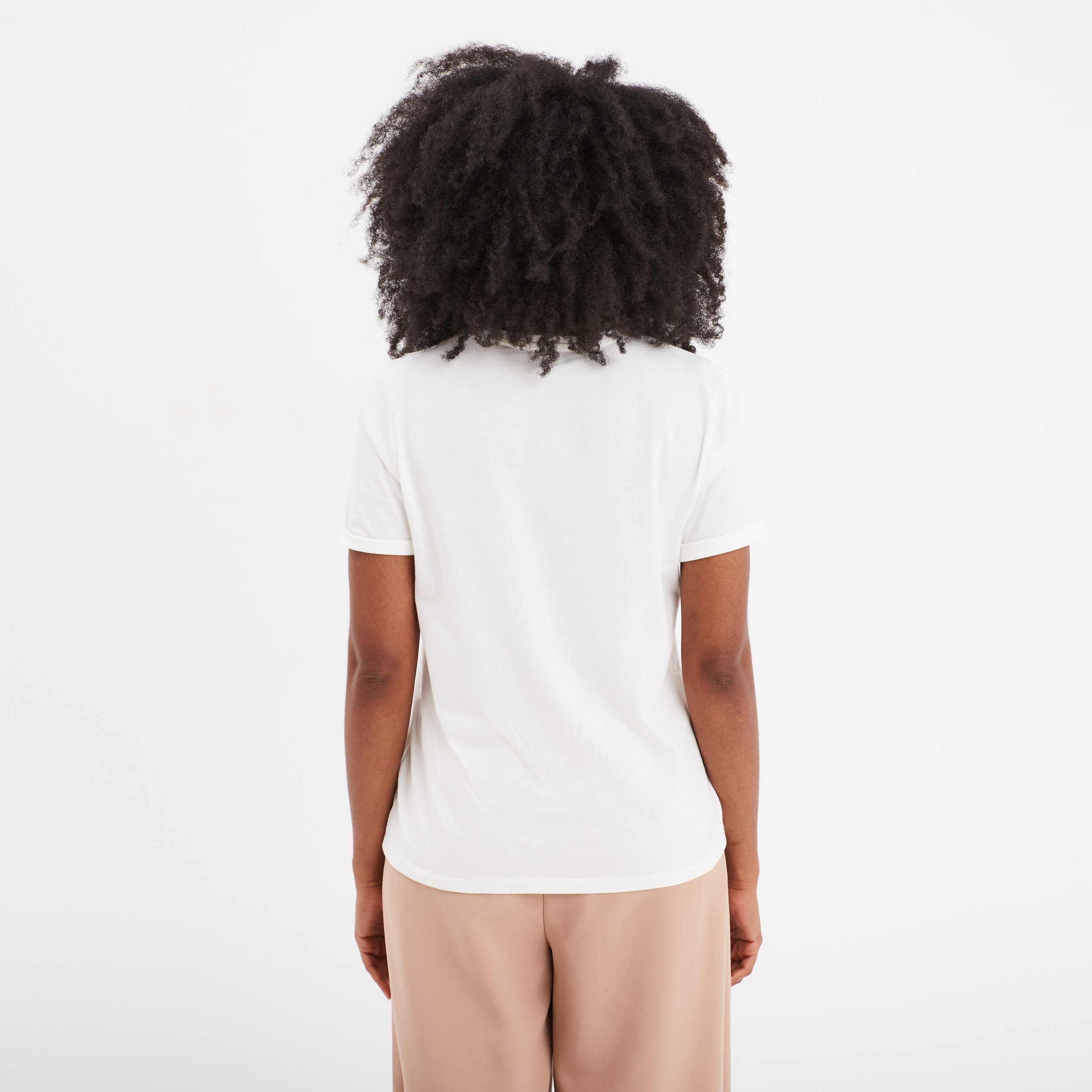 t shirt brode manches courtes coton blanc femme T-shirt brodé manches courtes coton blanc femme