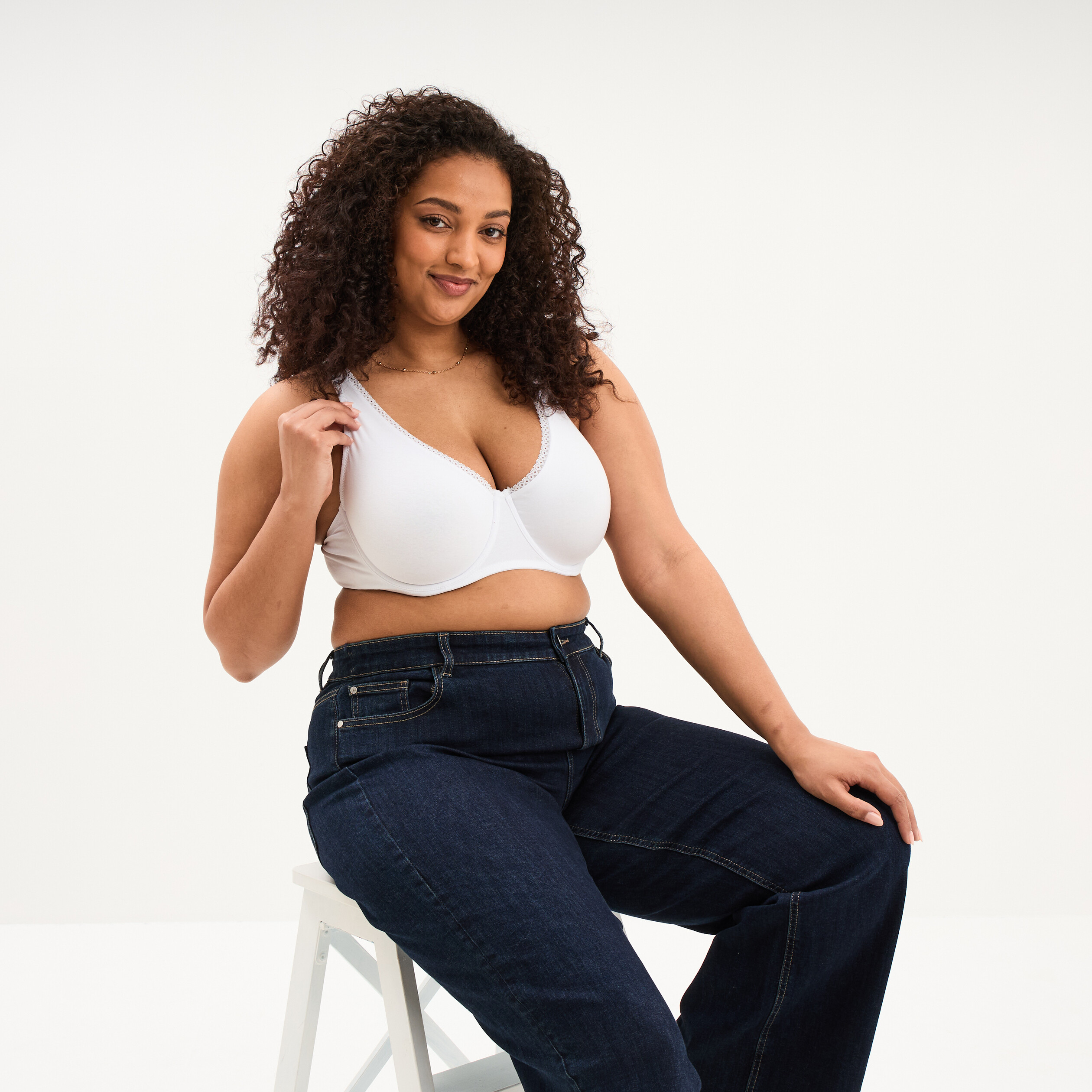 Soutien-gorge foulard coton majoritaire blanc femme grande taille