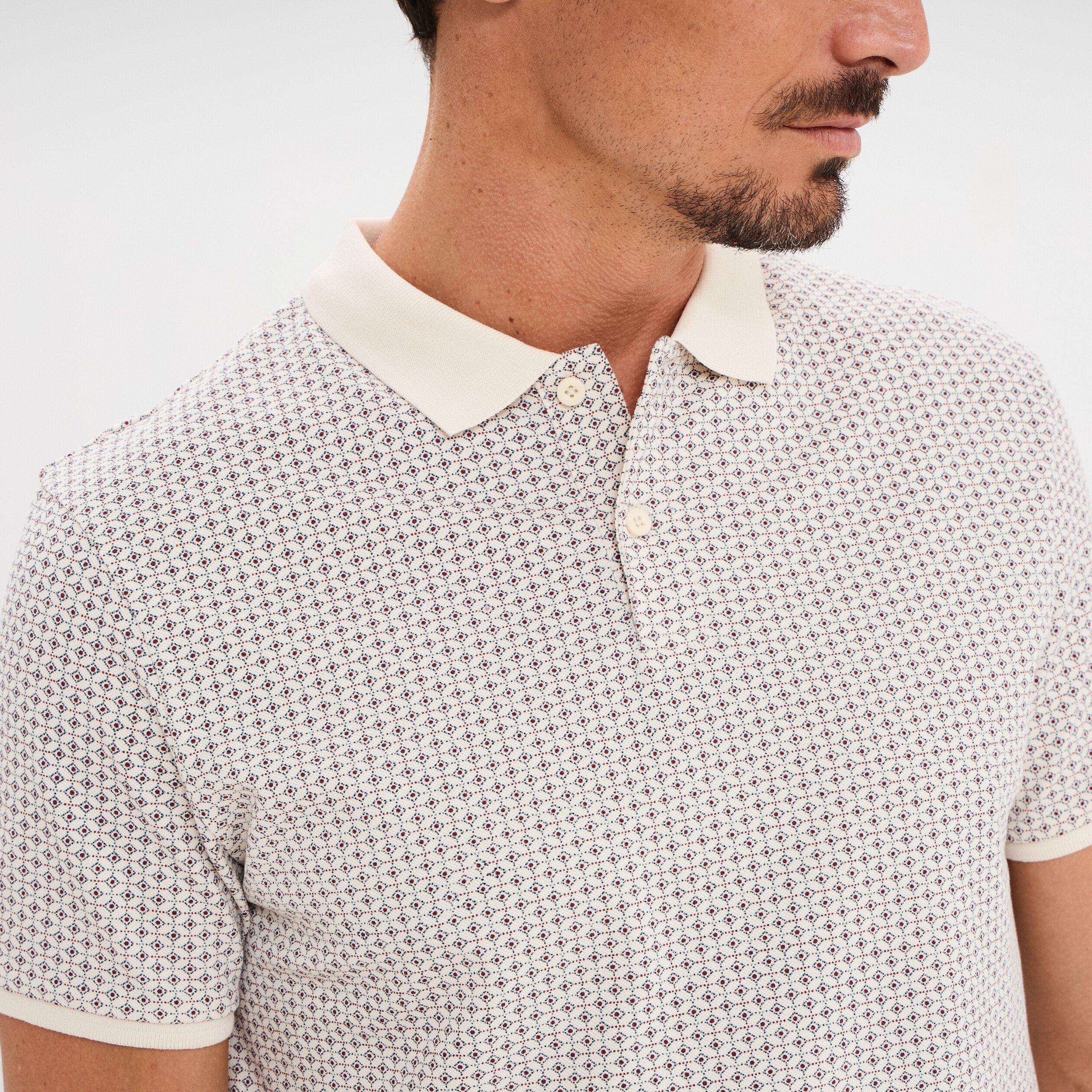 polo droit manches courtes coton blanc homme Polo droit manches courtes coton blanc homme