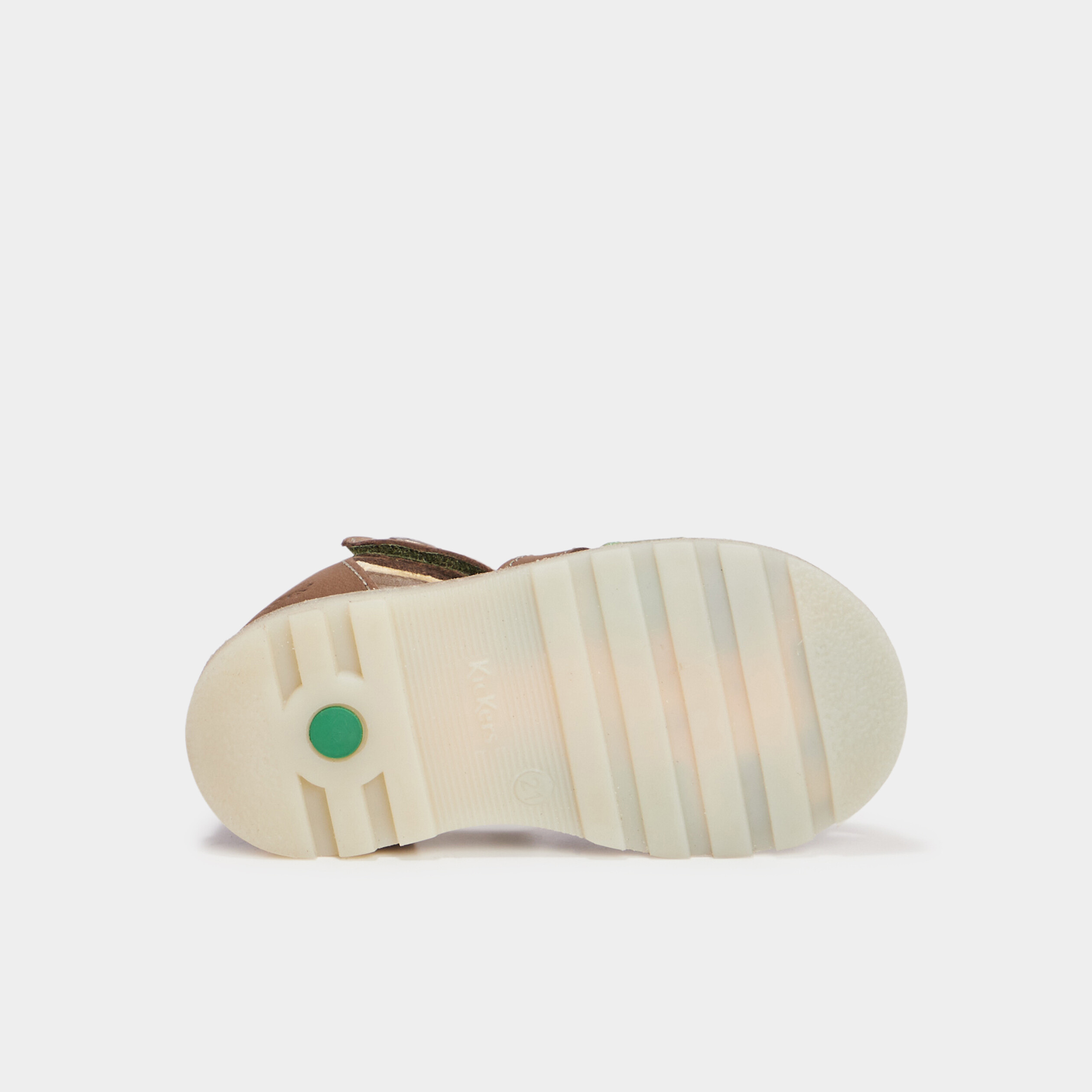 sandales en cuir kickers nonopi vert kaki bebeg Sandales en cuir Kickers Nonopi vert kaki bébé garçon