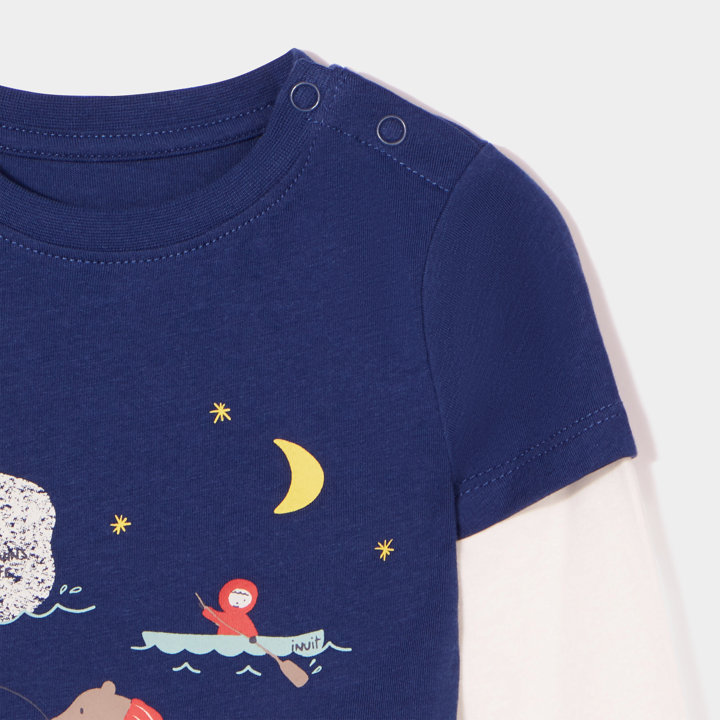 t shirt boutonne manches longues creeks bleu marine bebeg T-shirt boutonné manches longues Creeks bleu marine bébé garçon