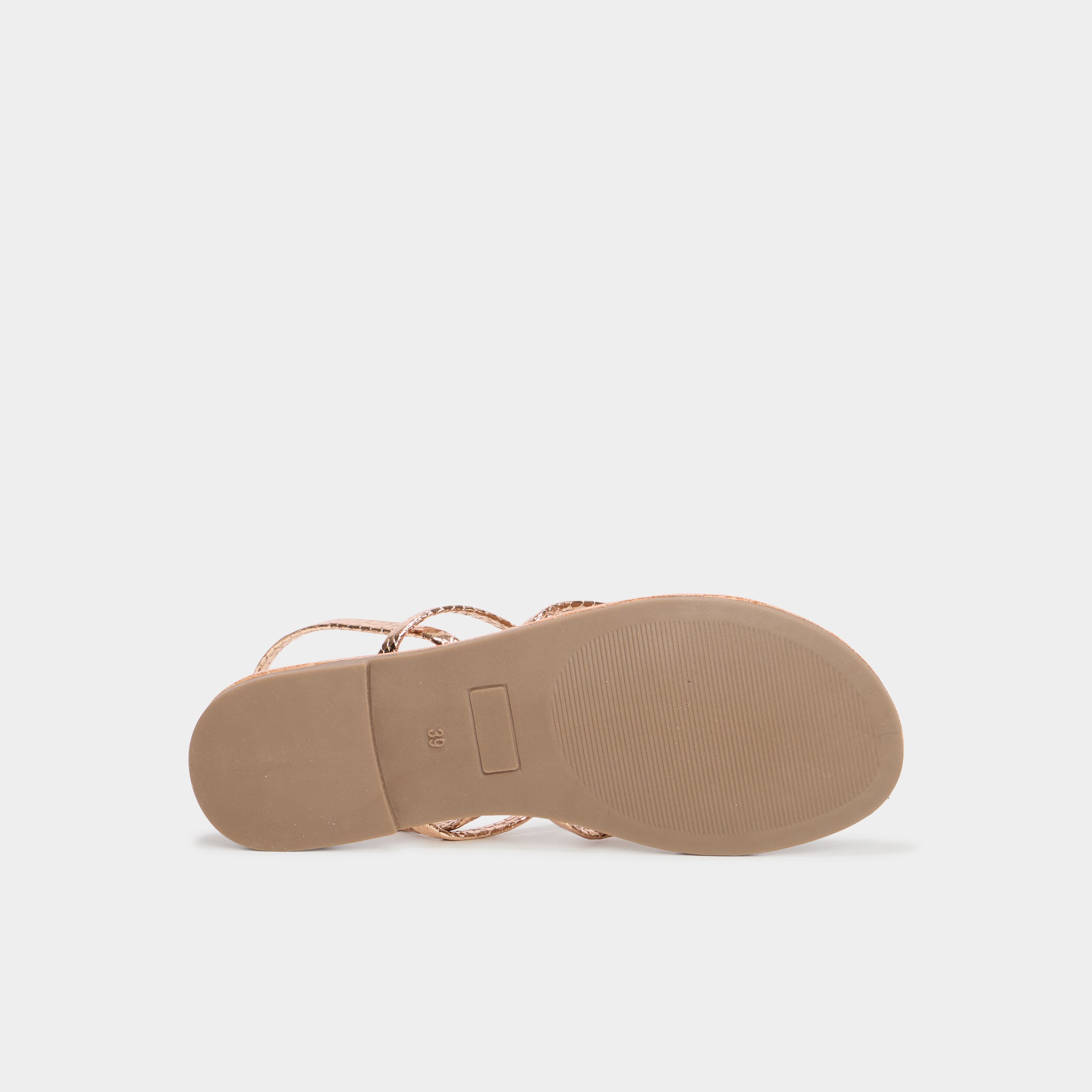 Sandales plates rose champagne femme
