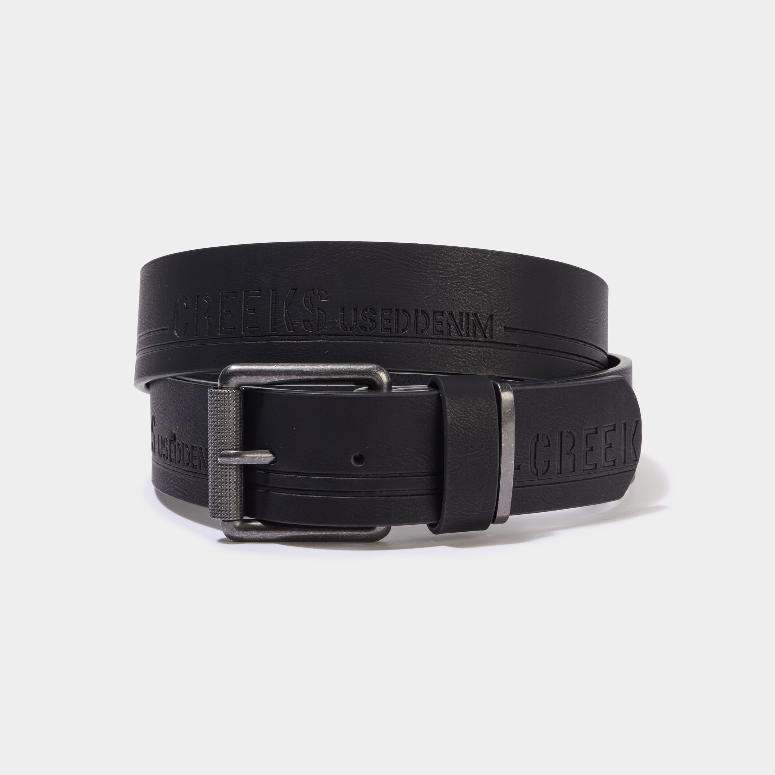 Ceinture emboss&eacute;e noir homme