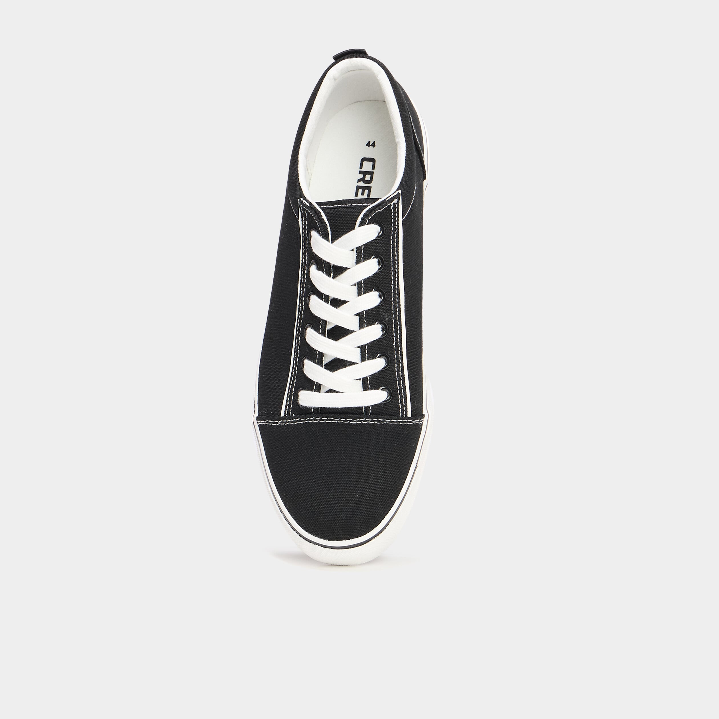 Tennis basses en toile &agrave; lacets noir homme