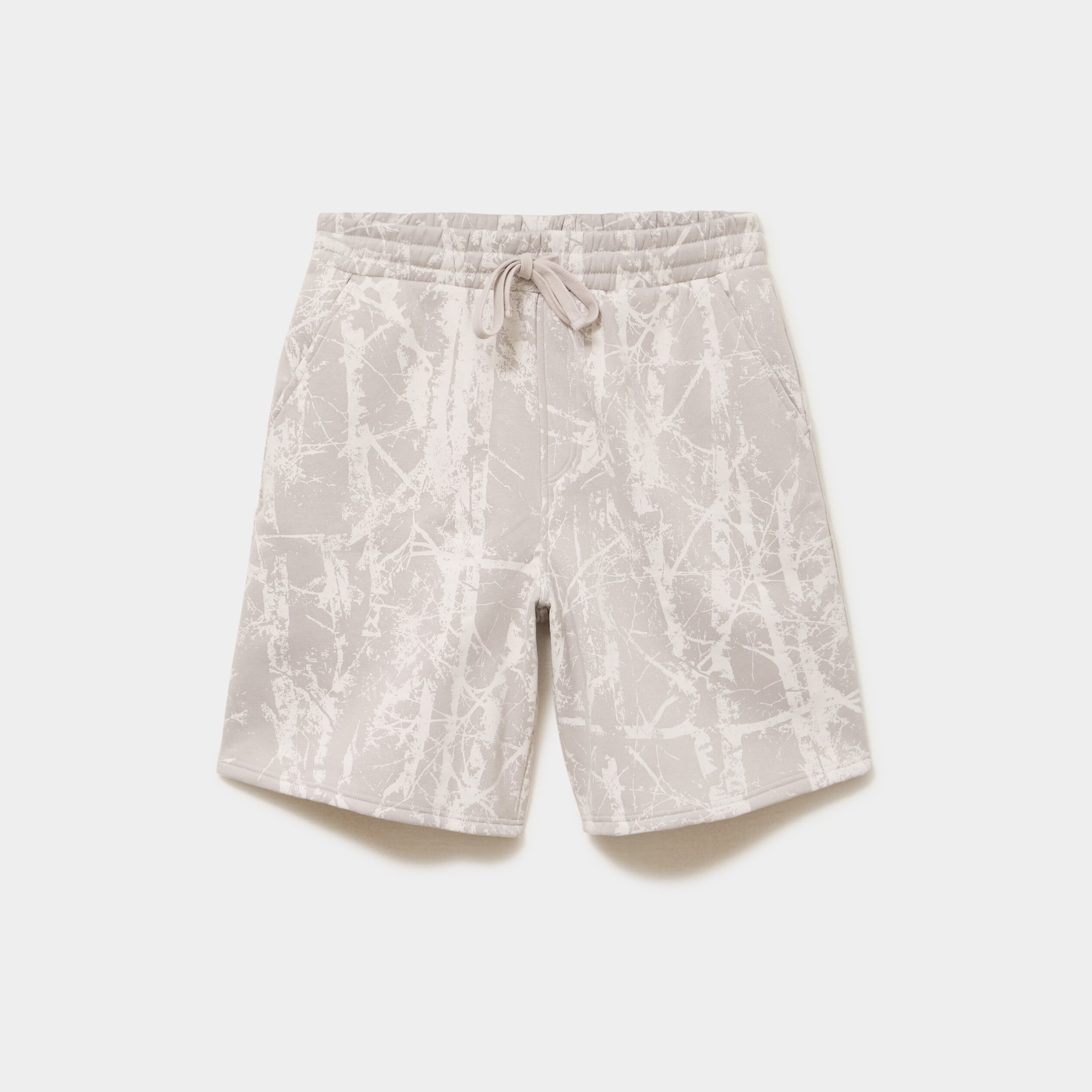 Short de jogging long coupe large gris clair homme