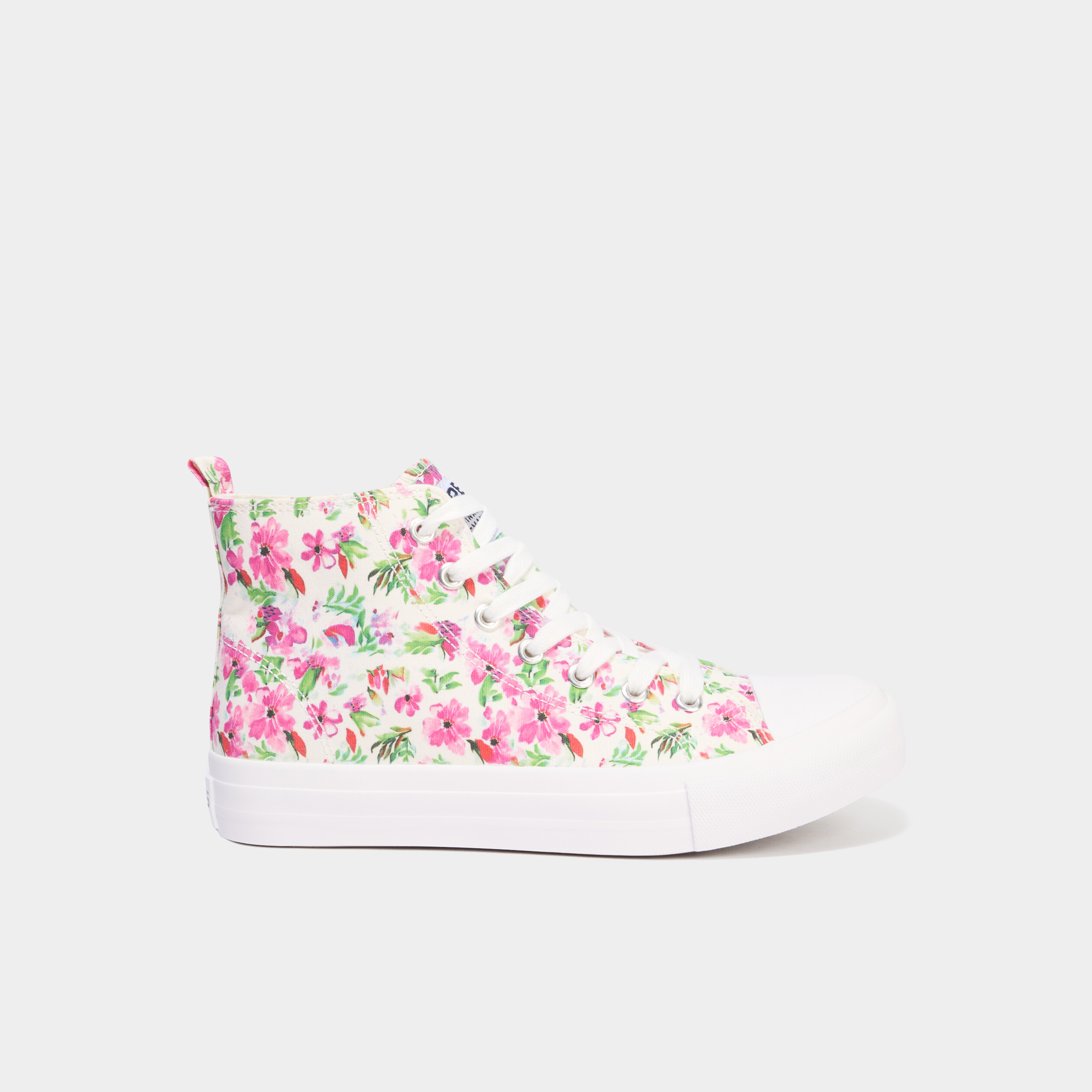 Tennis montantes en toile rose femme
