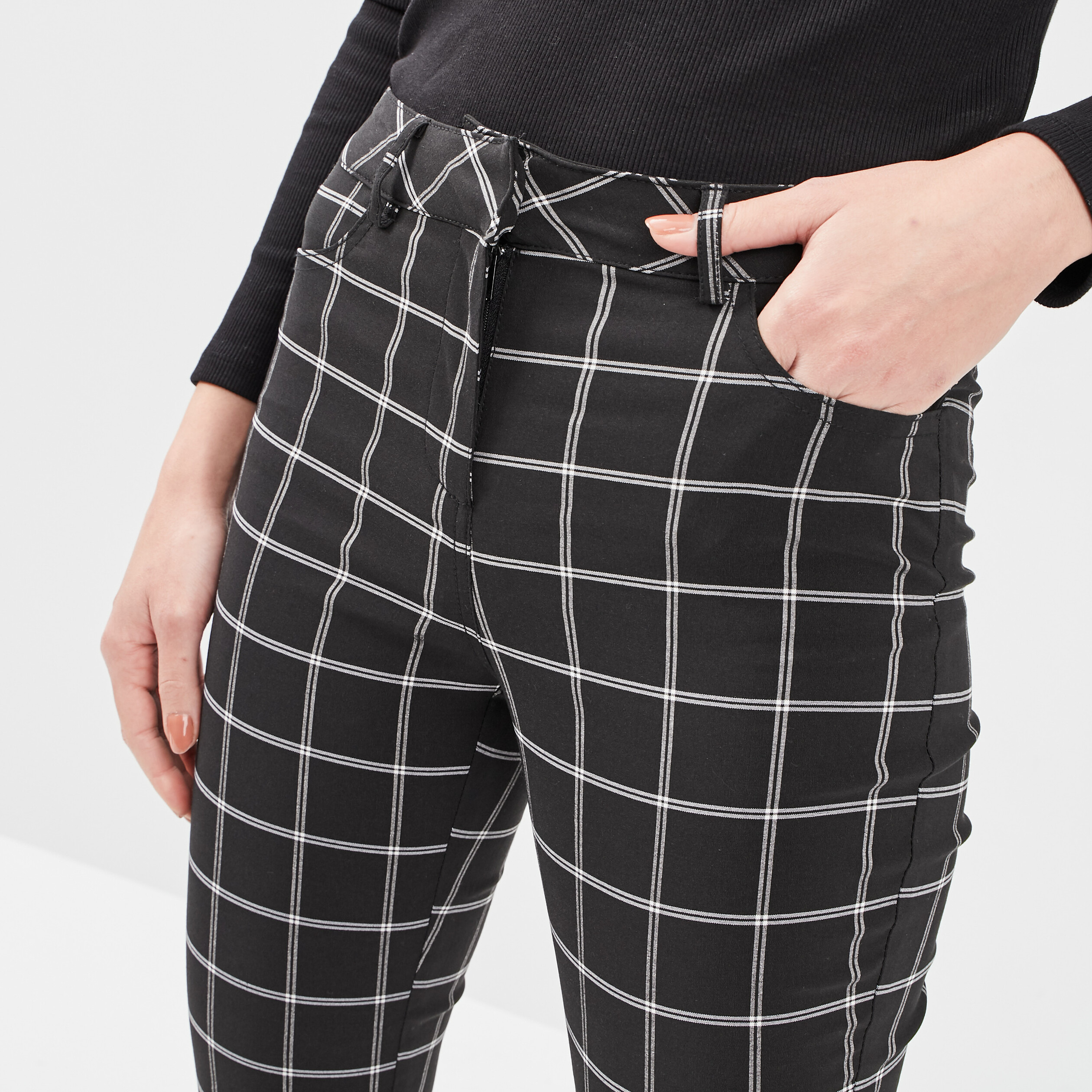 pantalon droit stretch noir femme Pantalon droit stretch noir femme