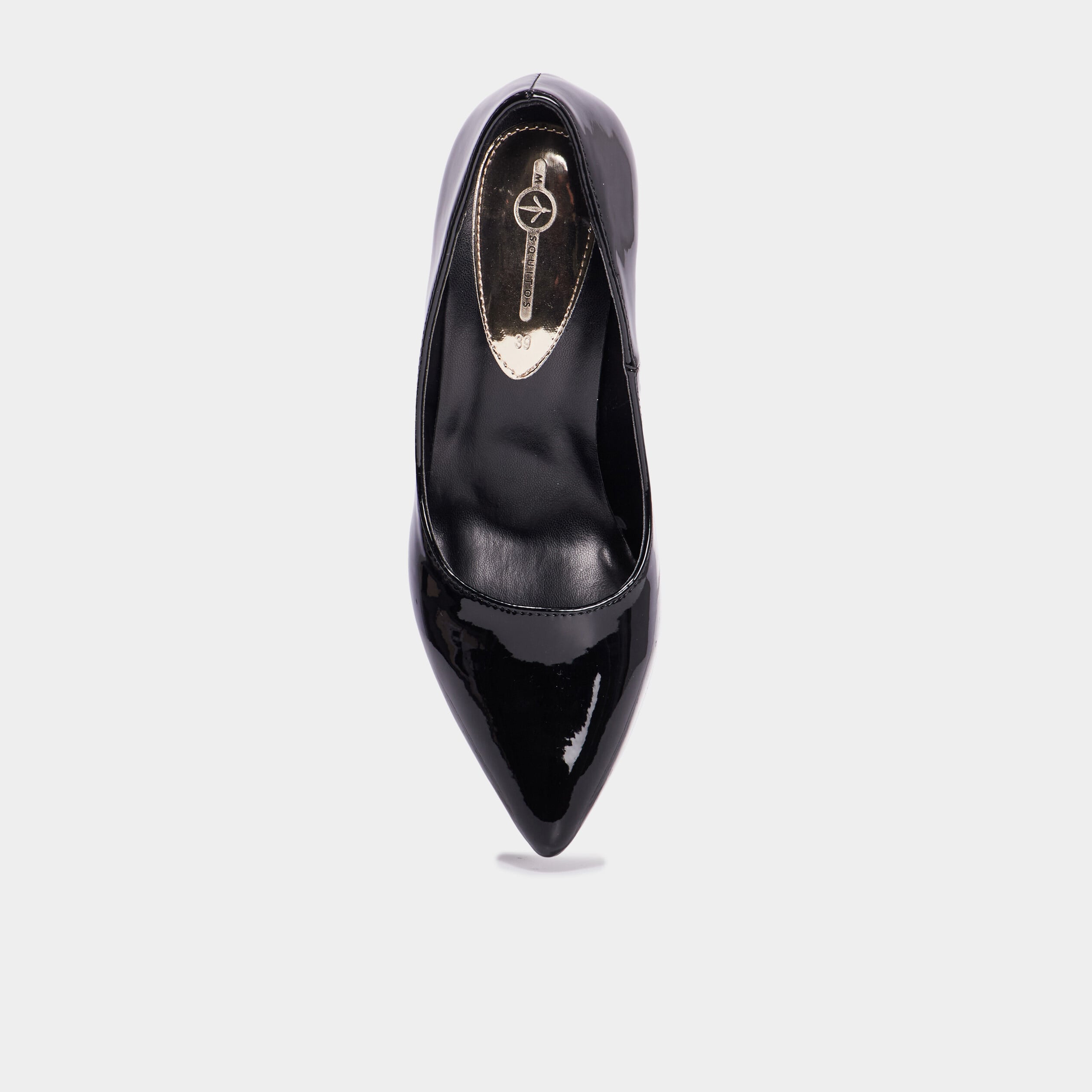 Escarpins vernis &agrave; talons noir femme