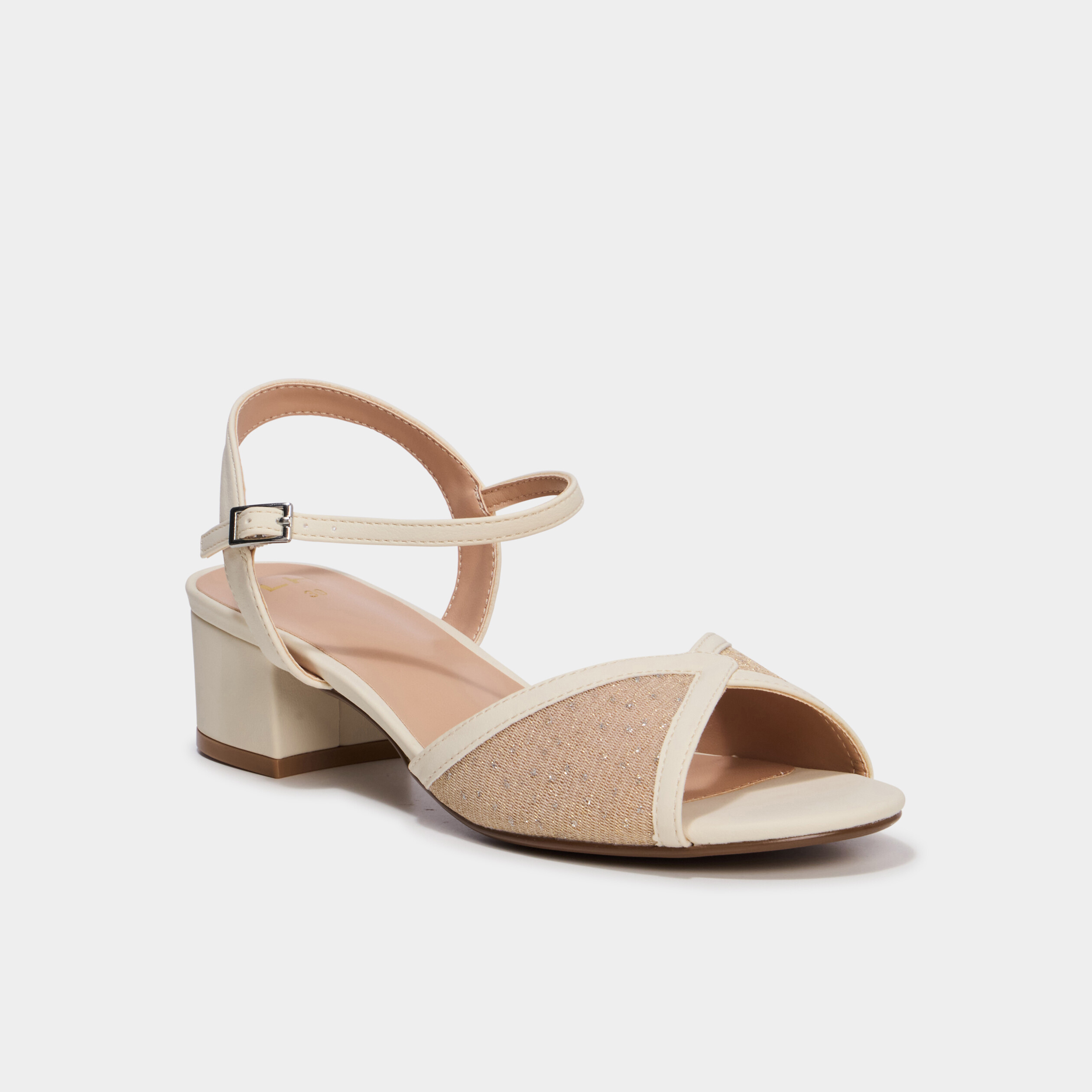 Sandales &agrave; talons blanc femme