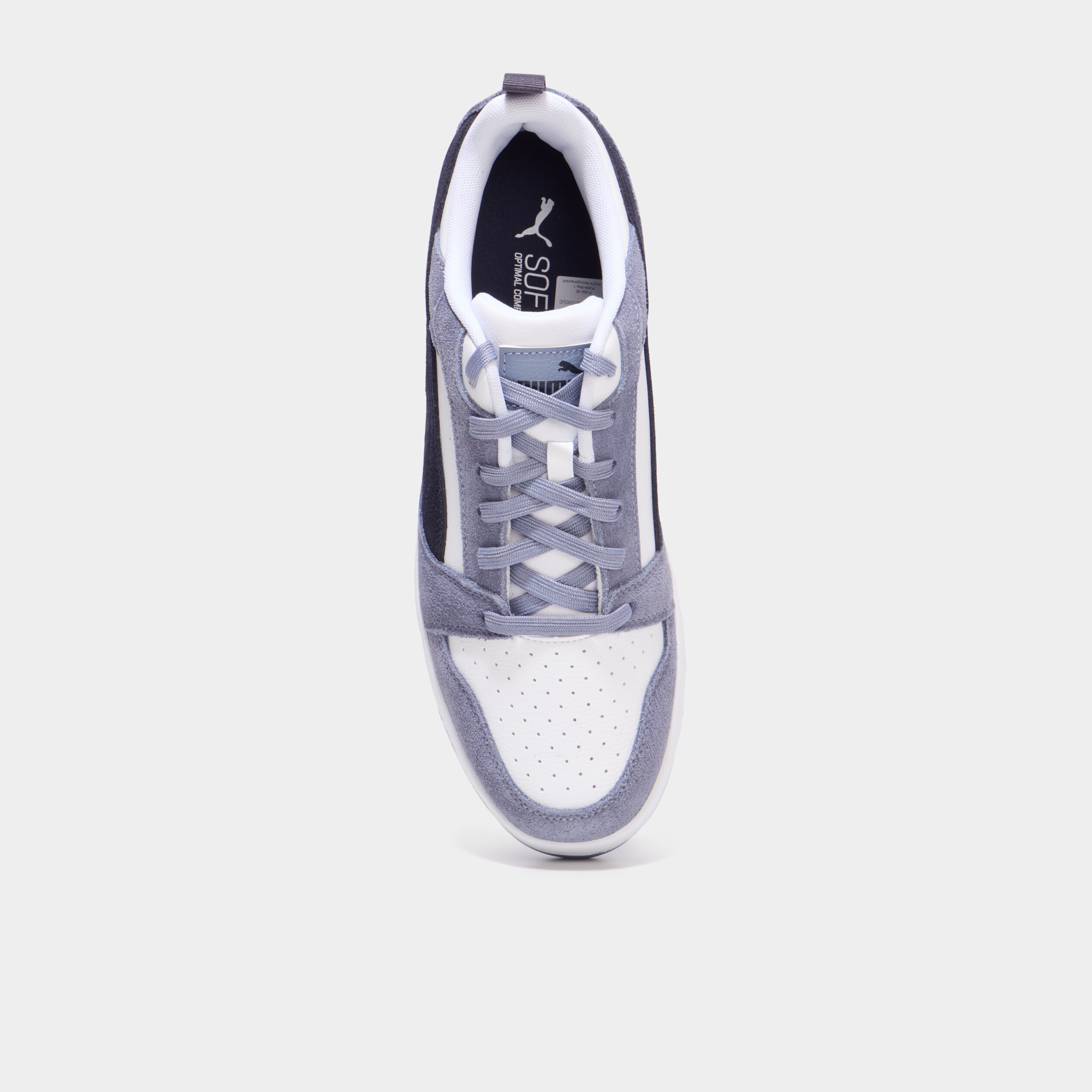 Tennis &agrave; lacets en cuir Puma Rebound V6 bleu lavande homme