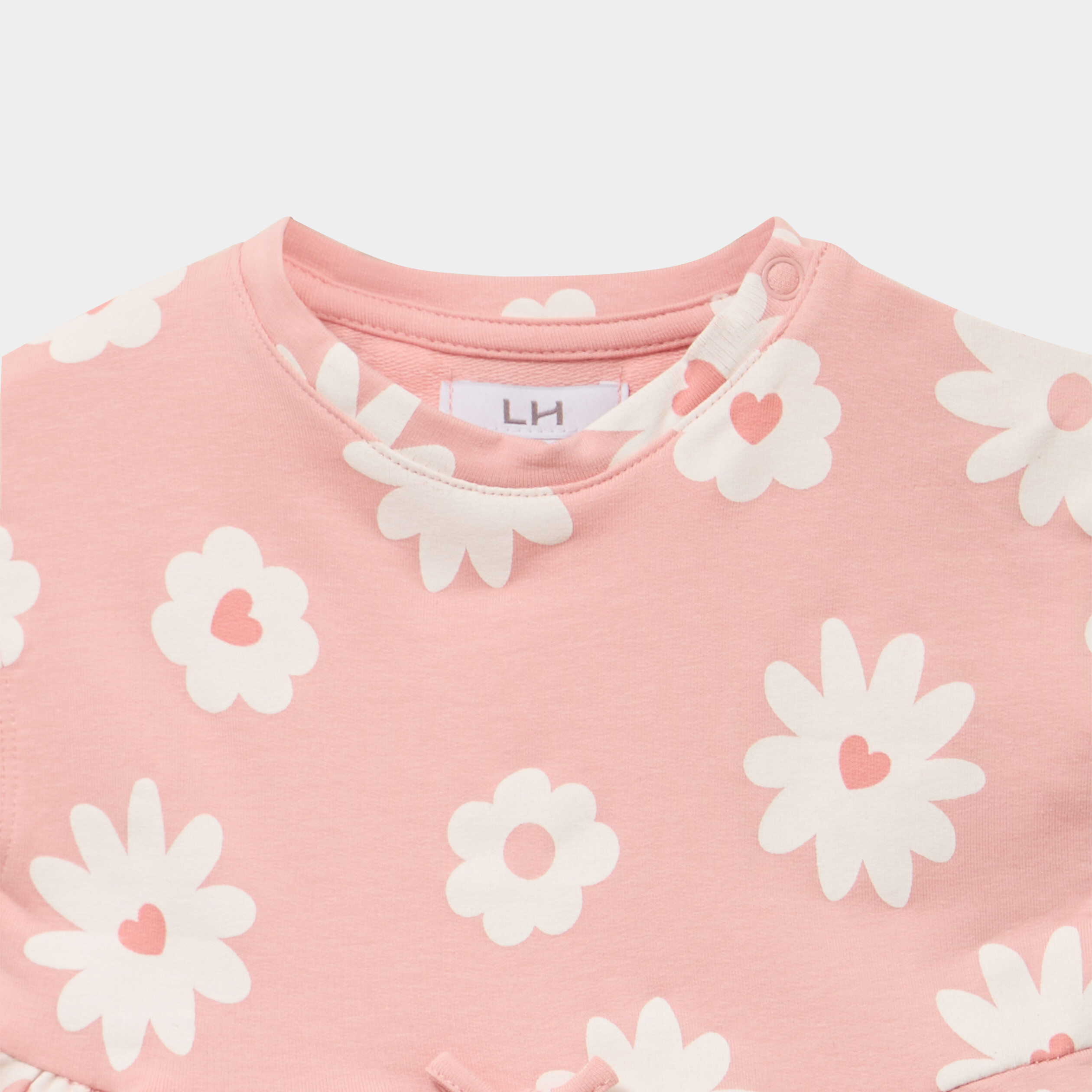 Robe patineuse manches courtes rose b&eacute;b&eacute; fille