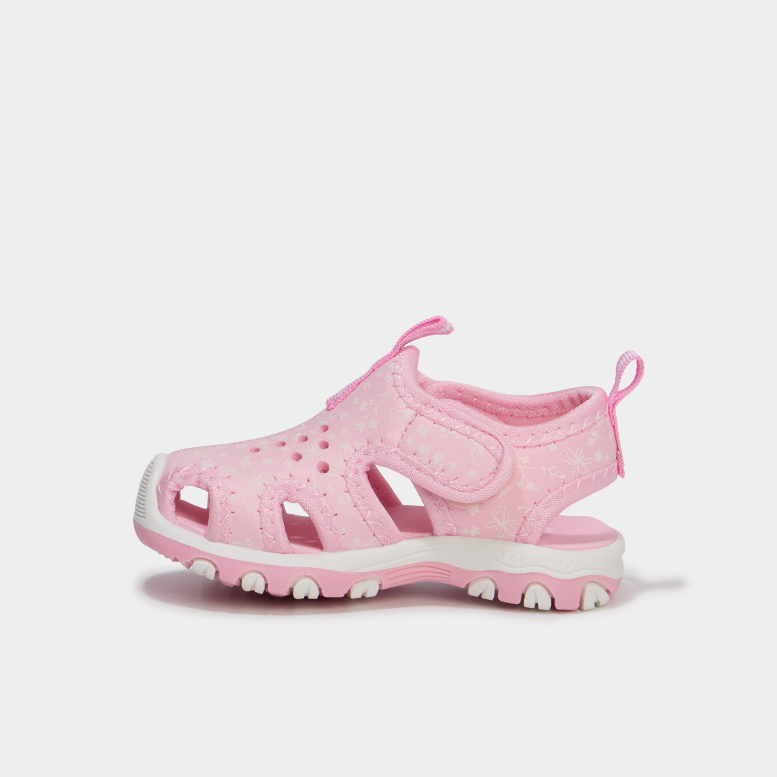 Sandales &agrave; scratchs rose b&eacute;b&eacute; fille