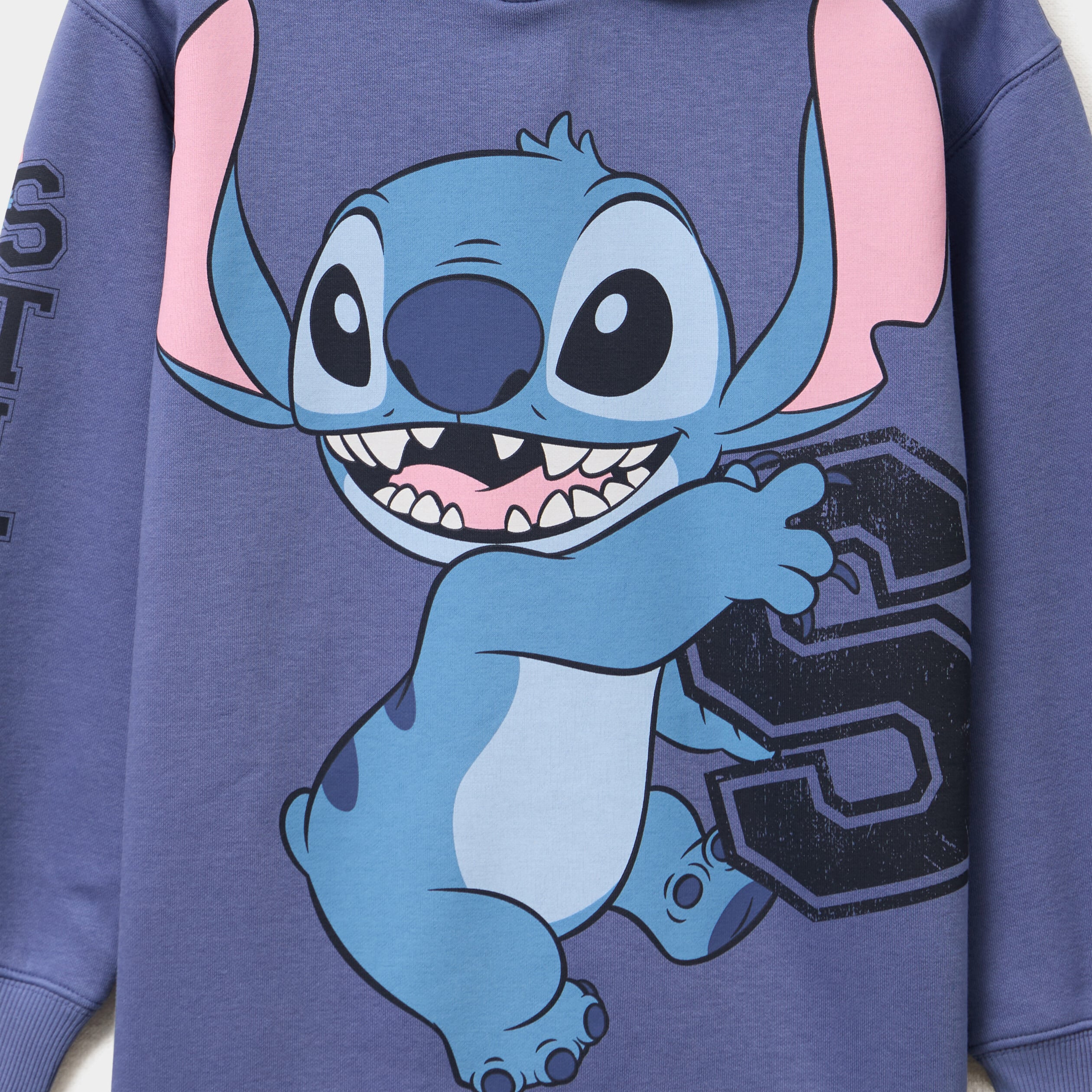 Sweat hoodie &agrave; capuche oversize Stitch bleu fille