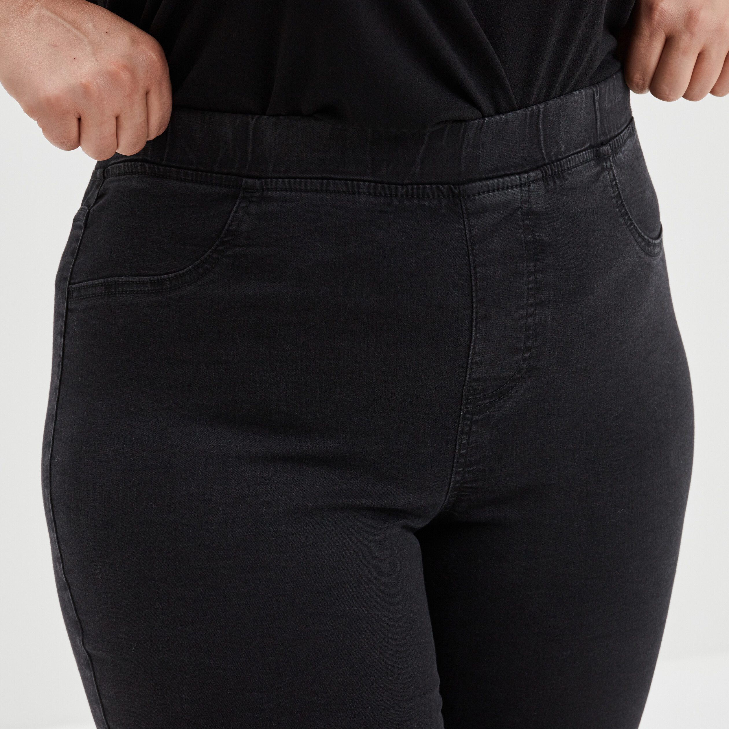 jegging taille haute matiere recyclee denim noir femmegt Jegging taille haute matière recyclée denim noir femme grande taille