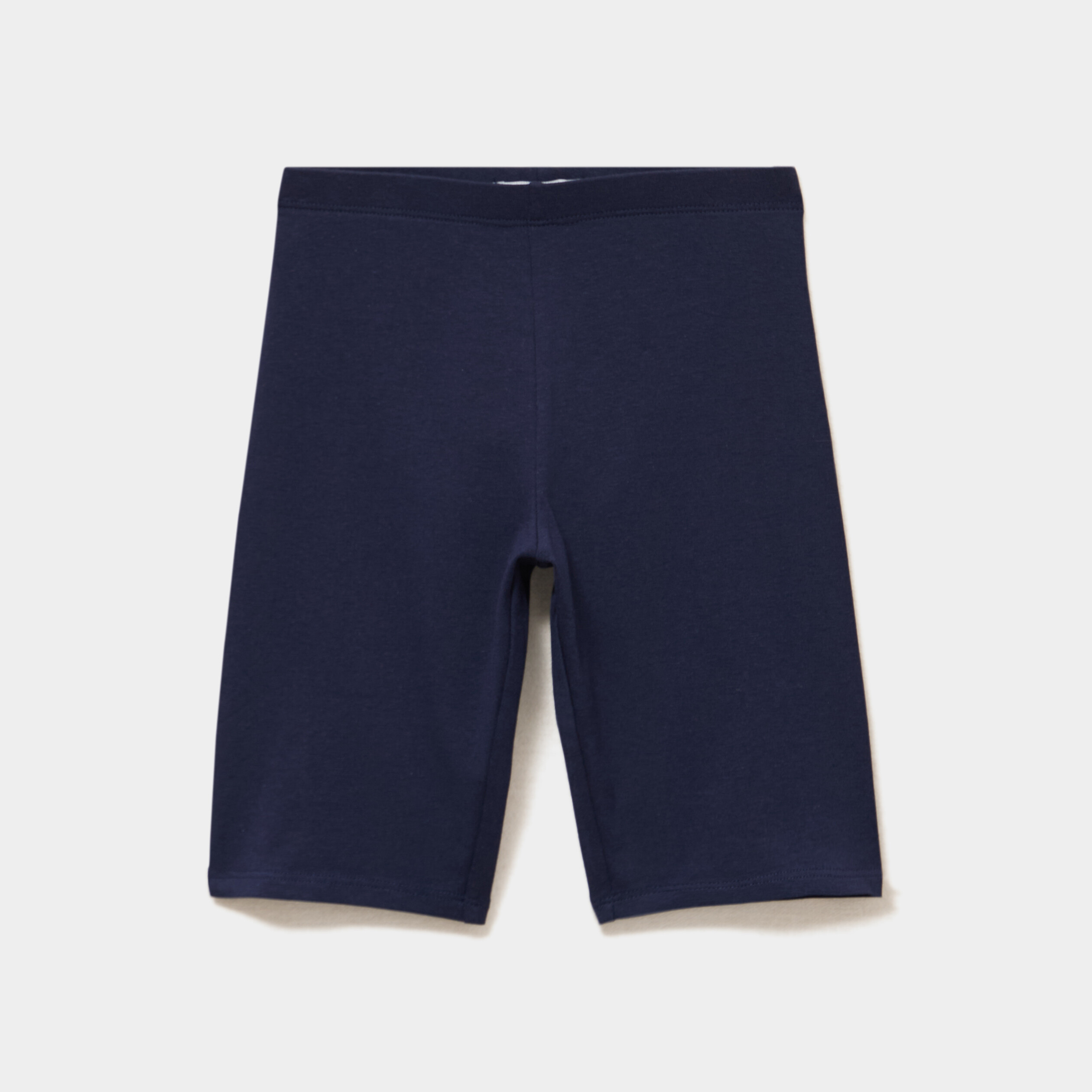 Short cycliste coton taille &eacute;lastiqu&eacute;e bleu marine fille