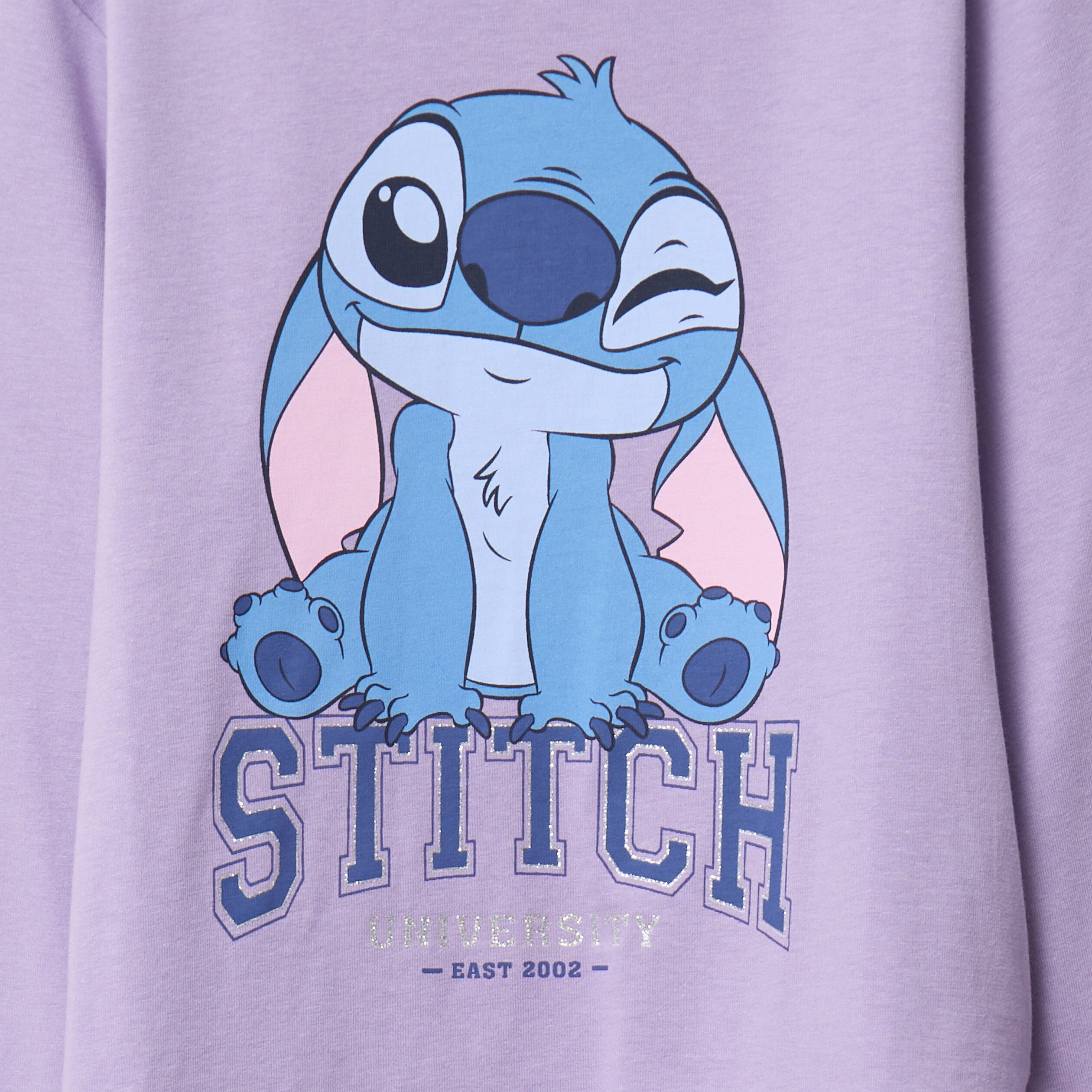t shirt manches longues coton stitch parme fille T-shirt manches longues coton Stitch parme fille