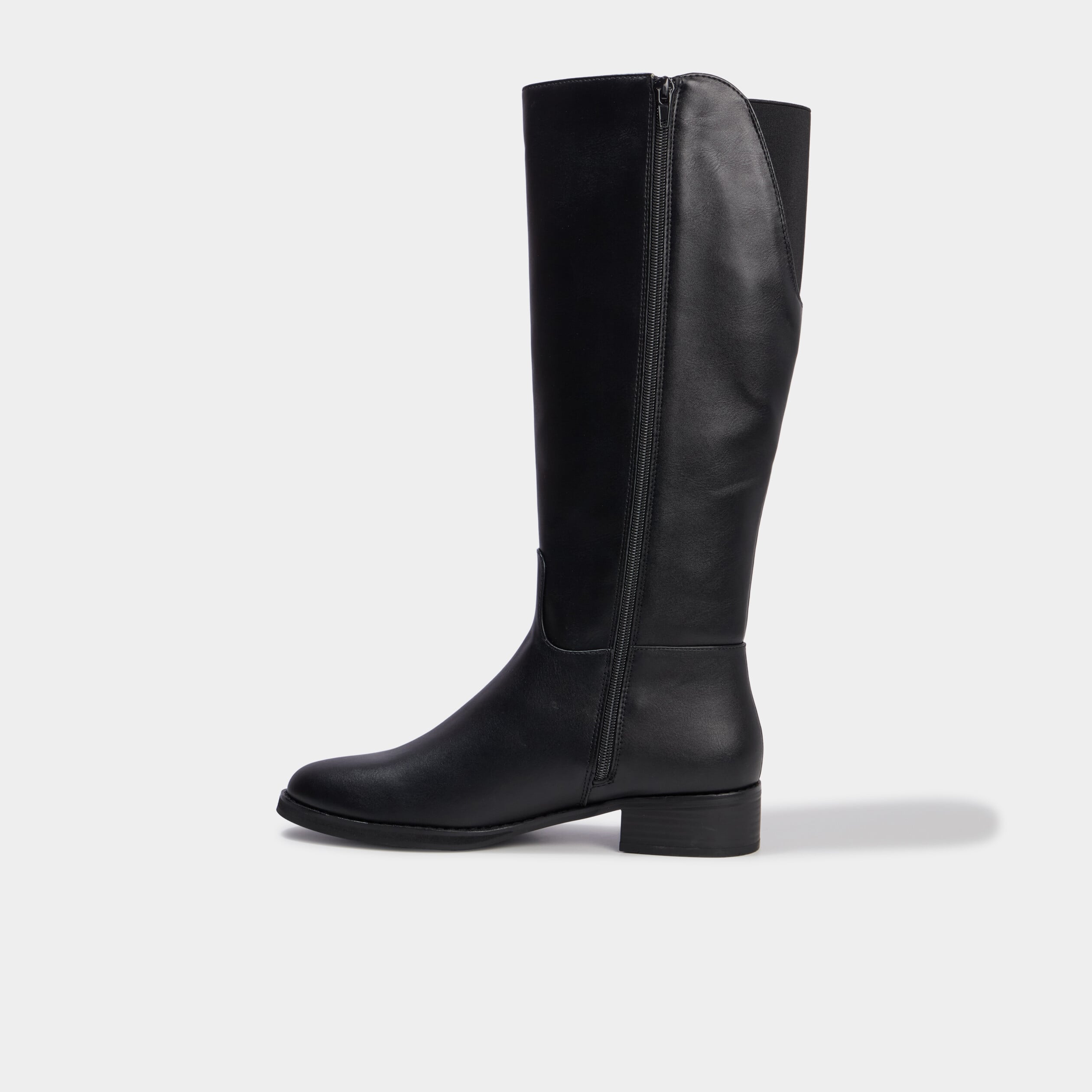 Bottes hautes petit talon noir femme