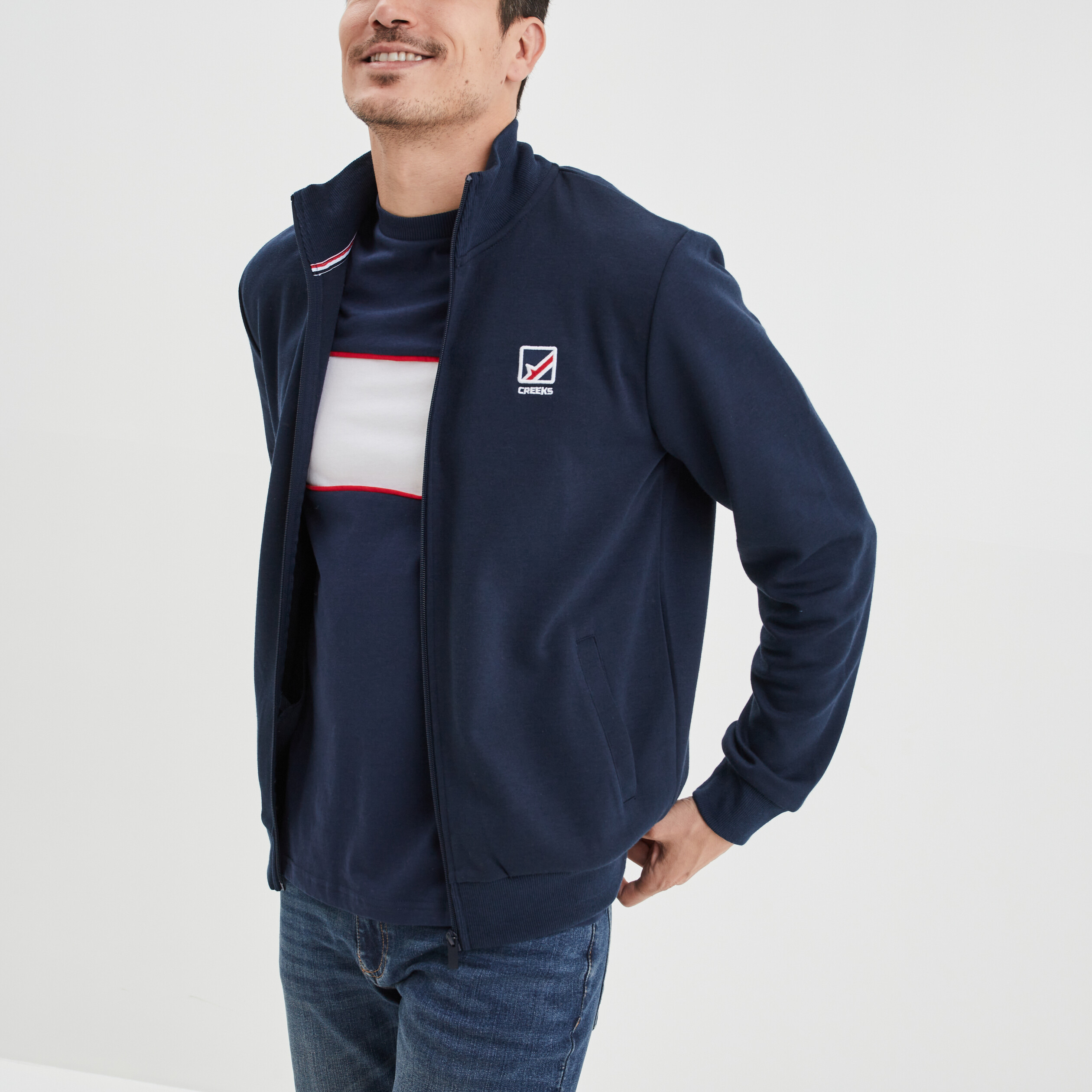 Sweat zippé col montant homme deals