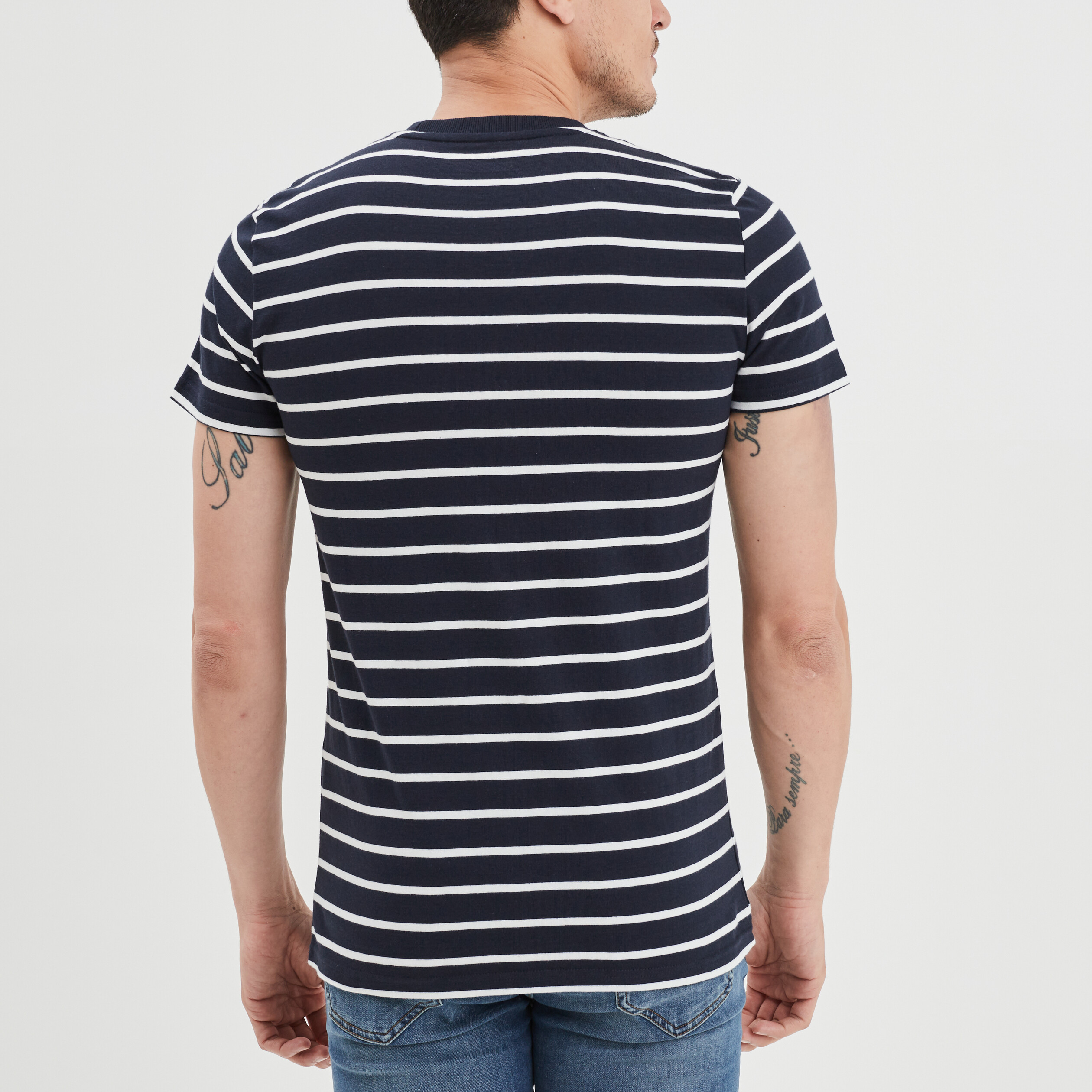 t shirt col rond manches courtes creeks ecru homme T-shirt col rond manches courtes Creeks ecru homme