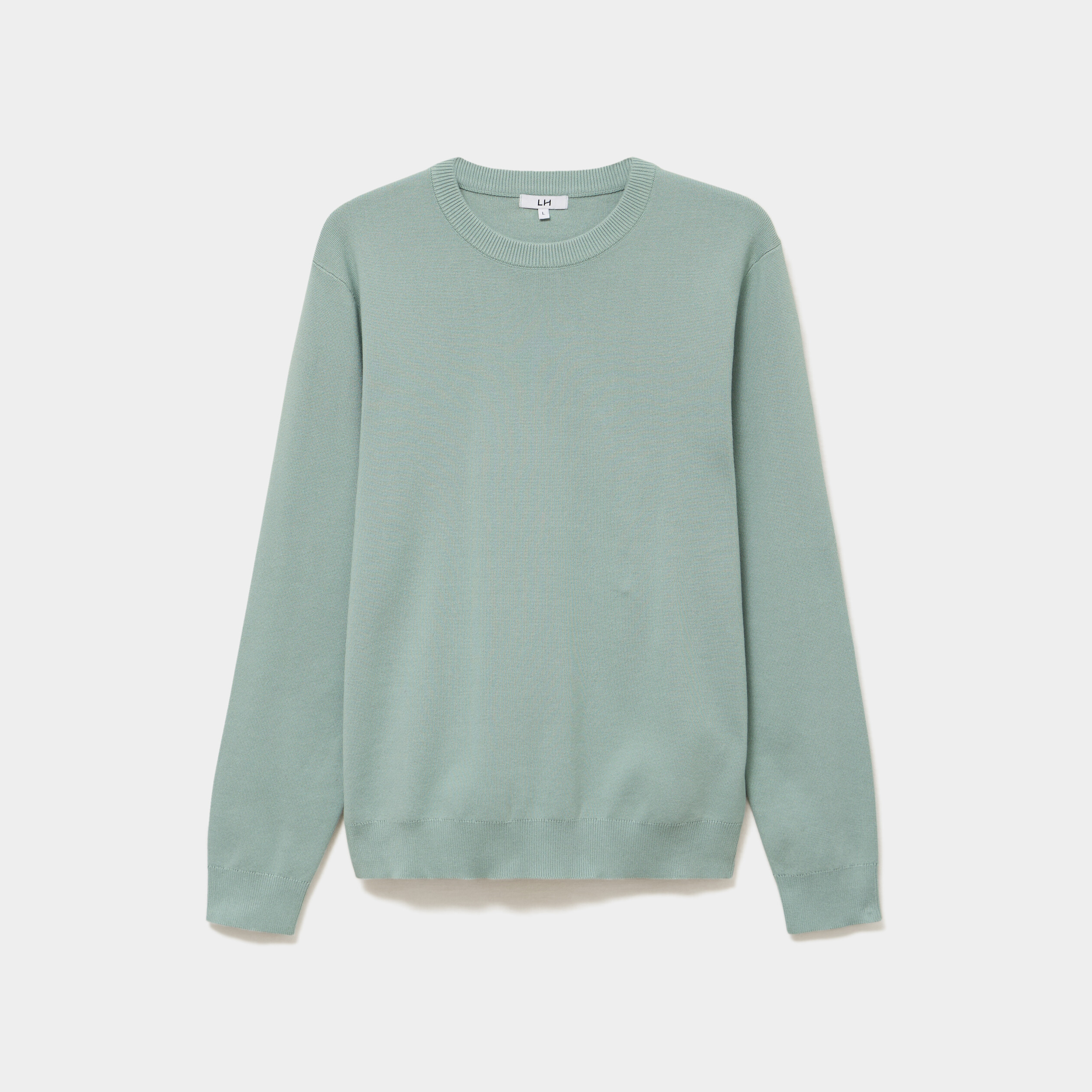 Pull col rond manches longues bleu gris homme