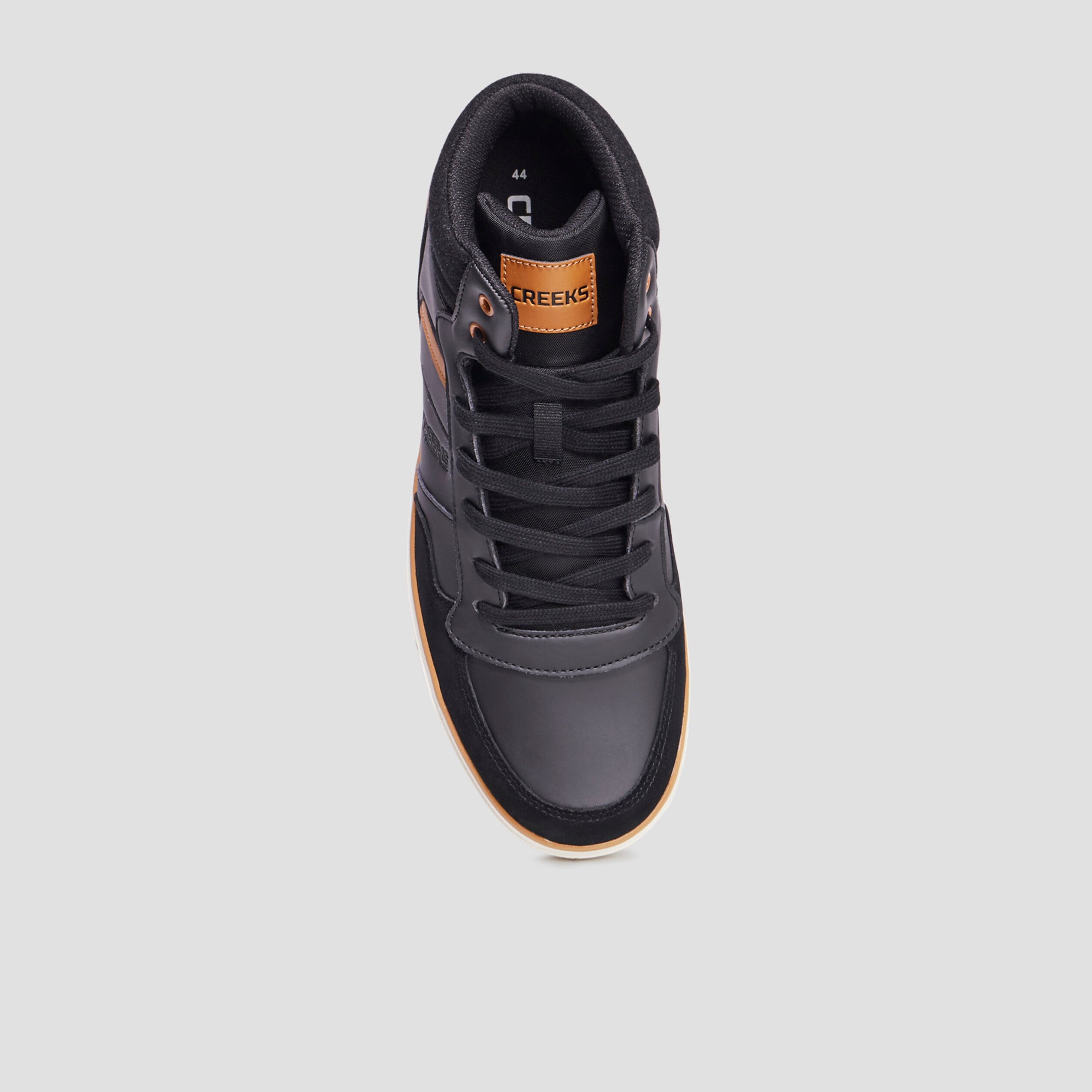 Baskets montantes &agrave; lacets noir homme