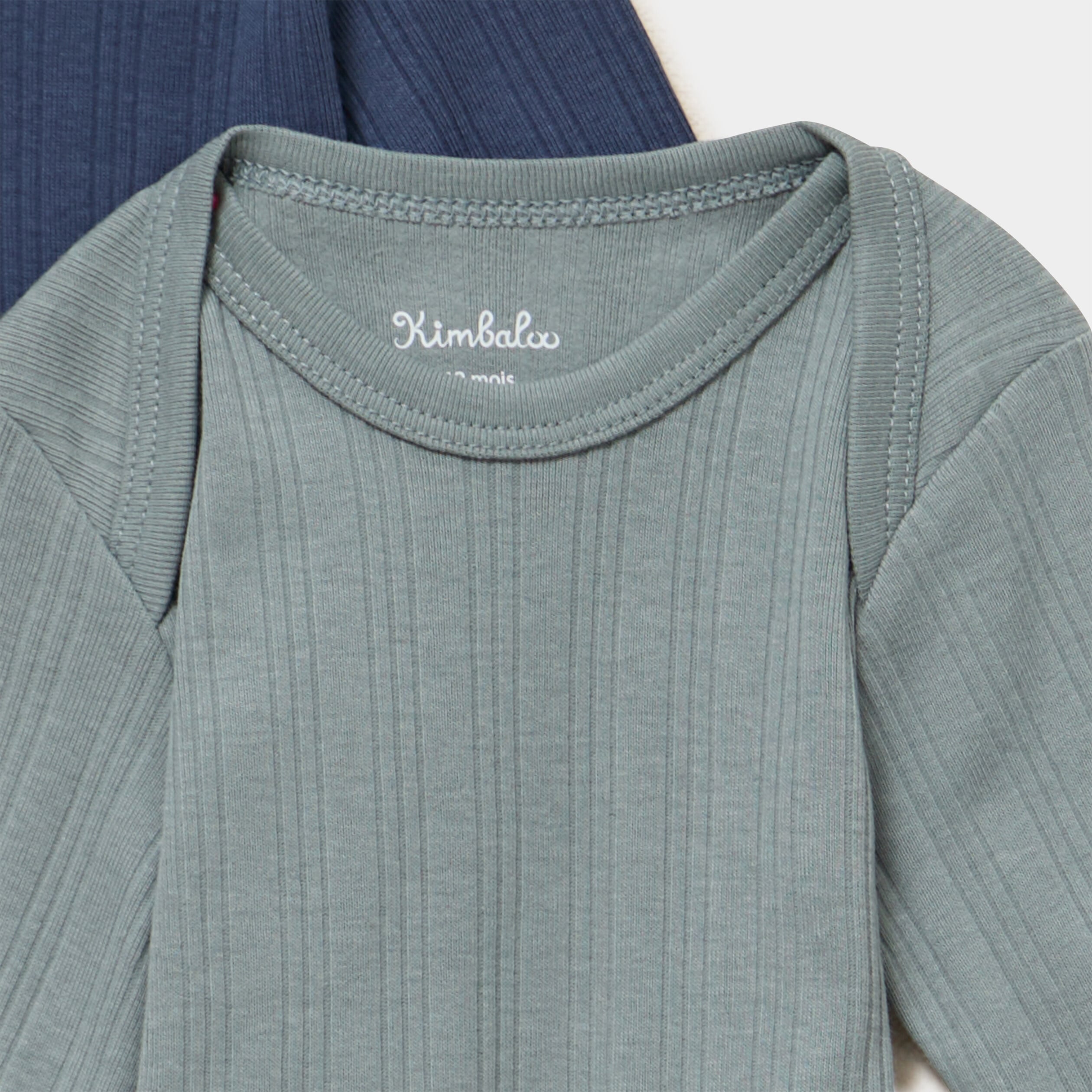 Lot 3 bodies coton manches longues vert pastel b&eacute;b&eacute;