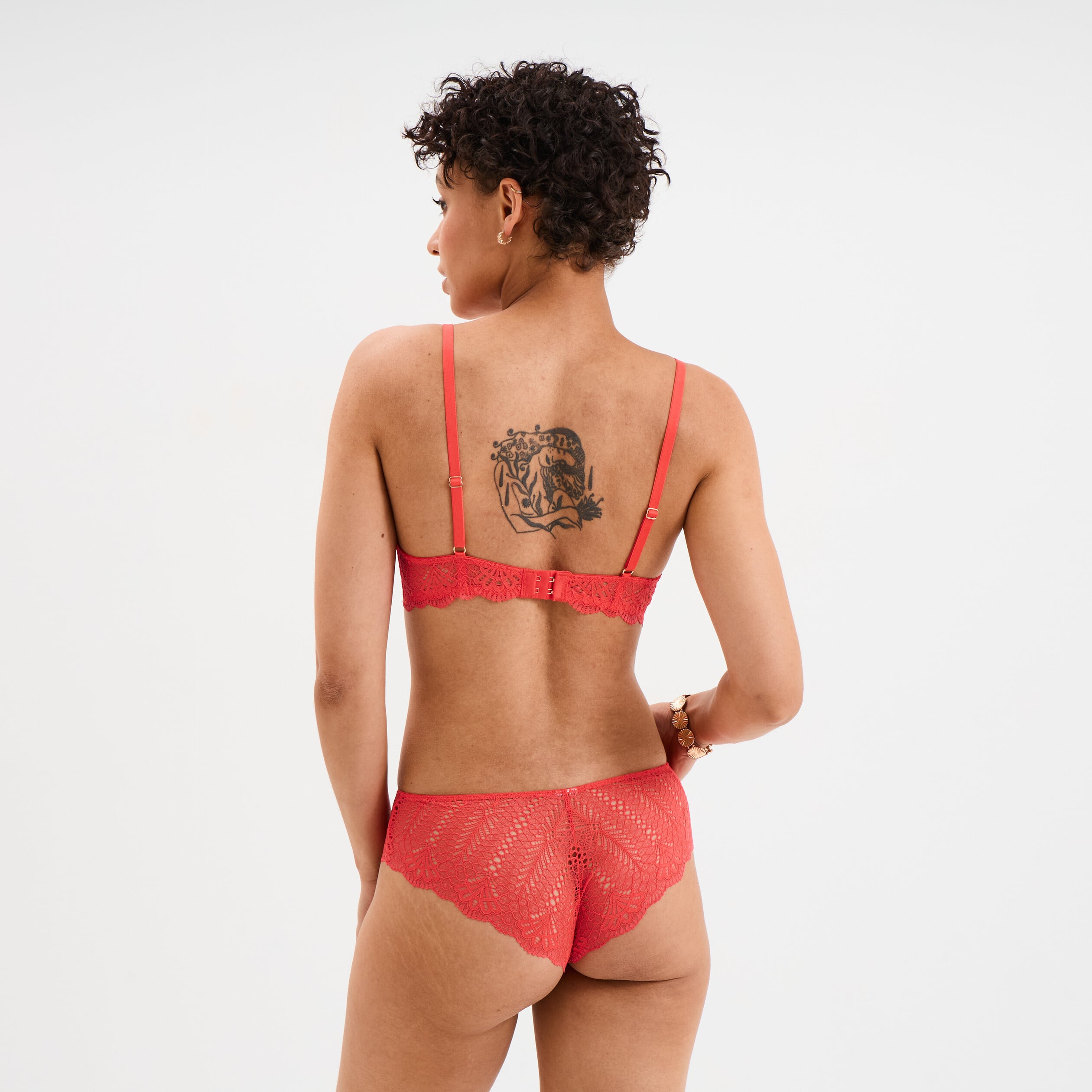 Soutien-gorge foulard dentelle rouge femme