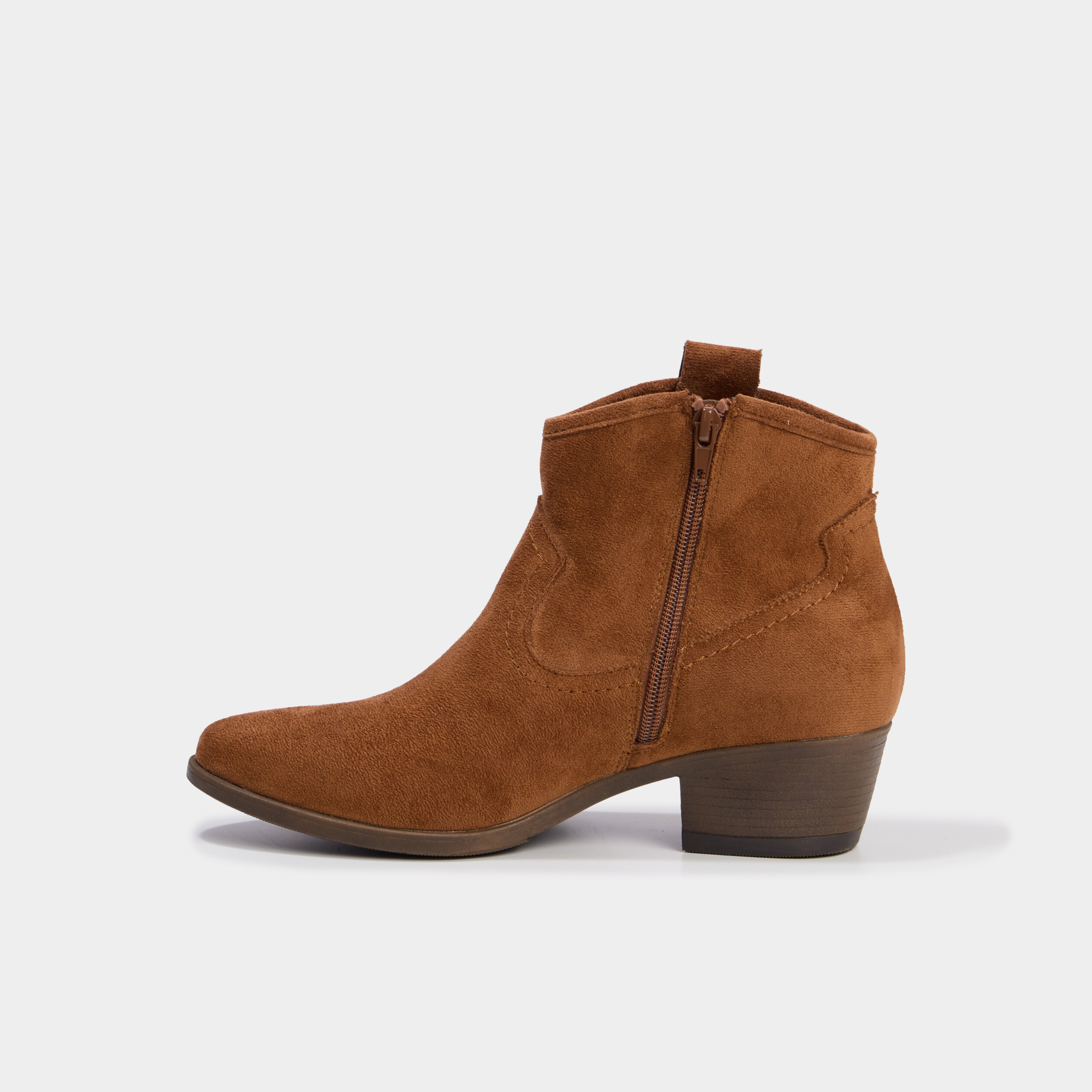Boots esprit western &agrave; talons marron femme