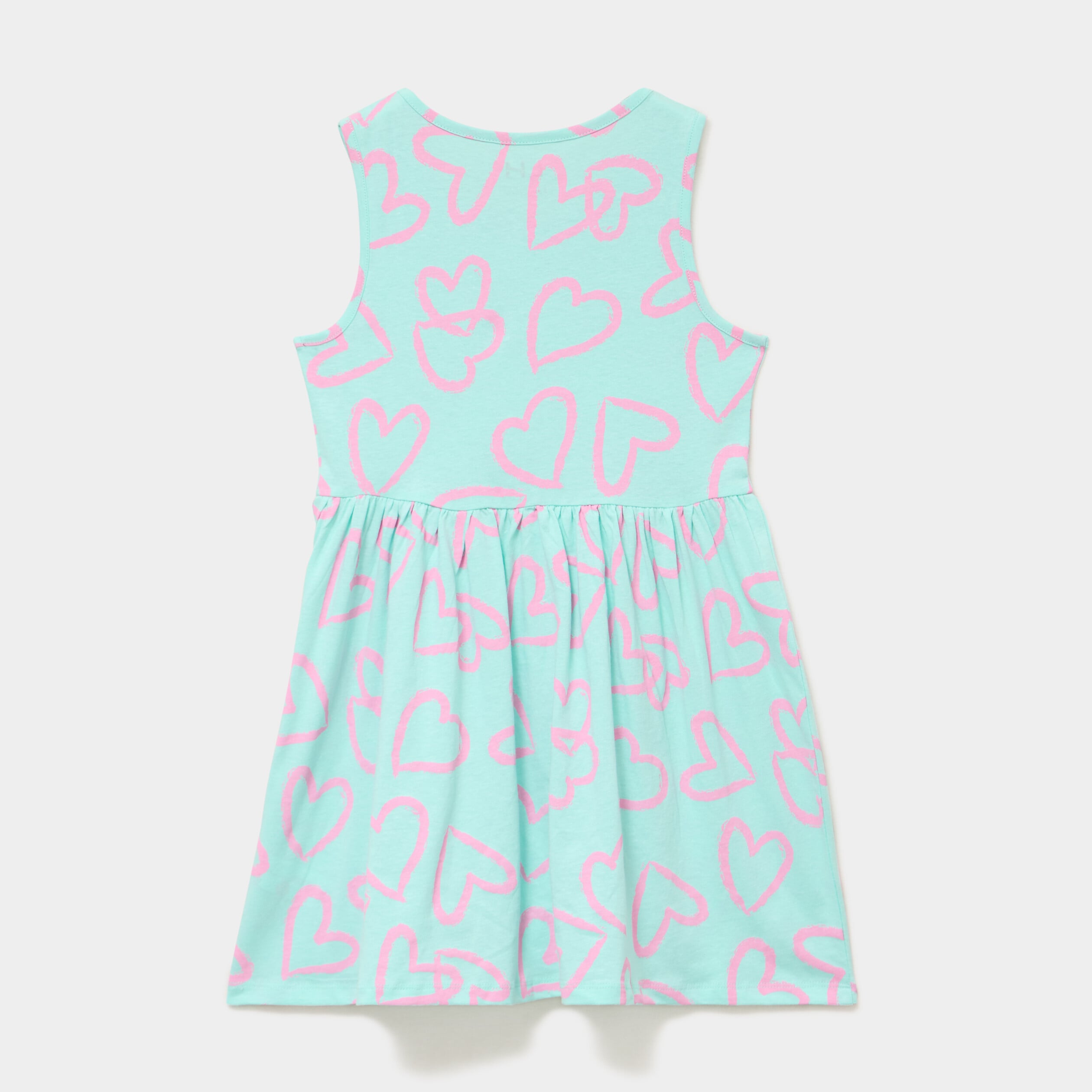 Robe patineuse sans manches coton bleu turquoise fille