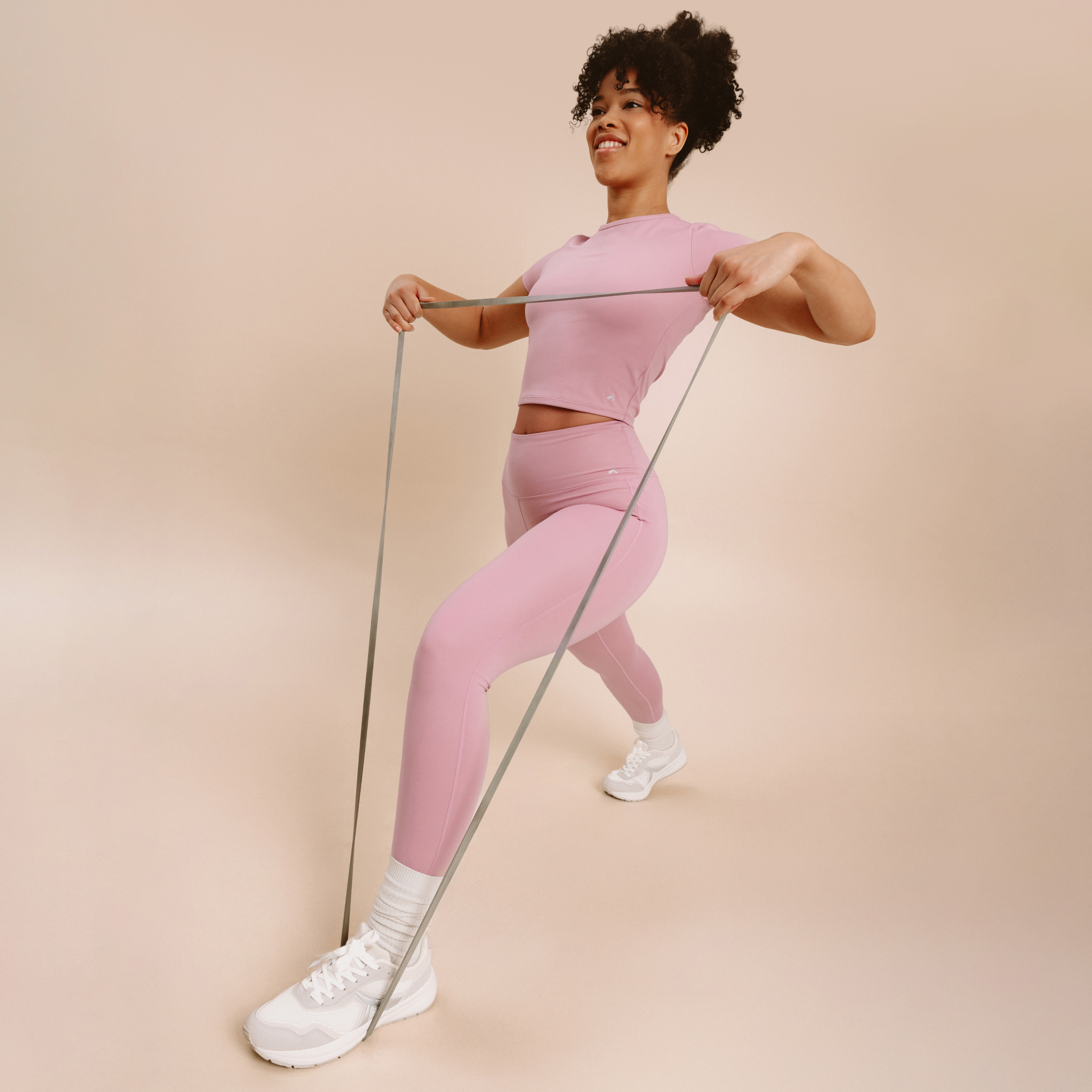 Legging de sport taille haute mauve femme