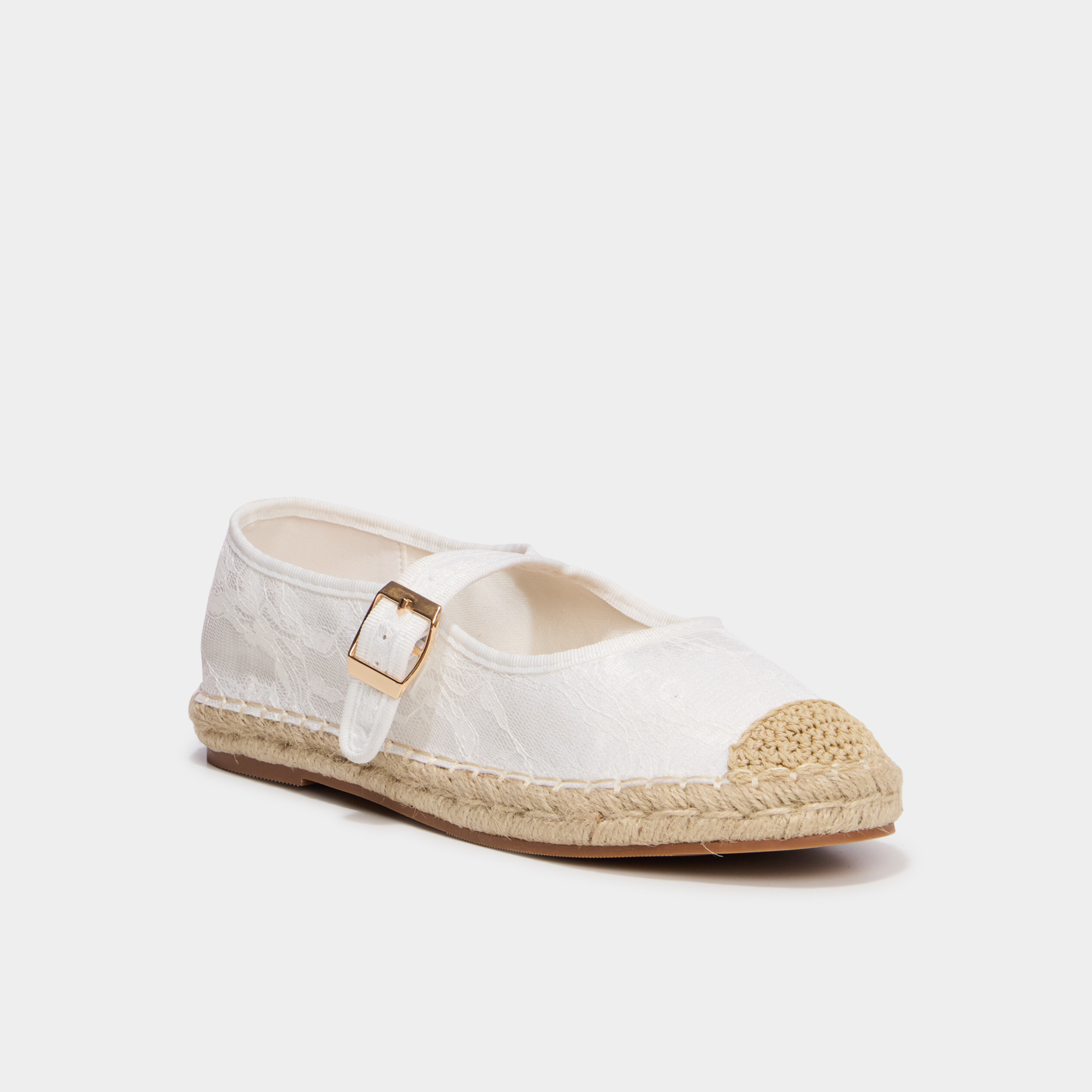 Ballerines avec broderie blanc femme