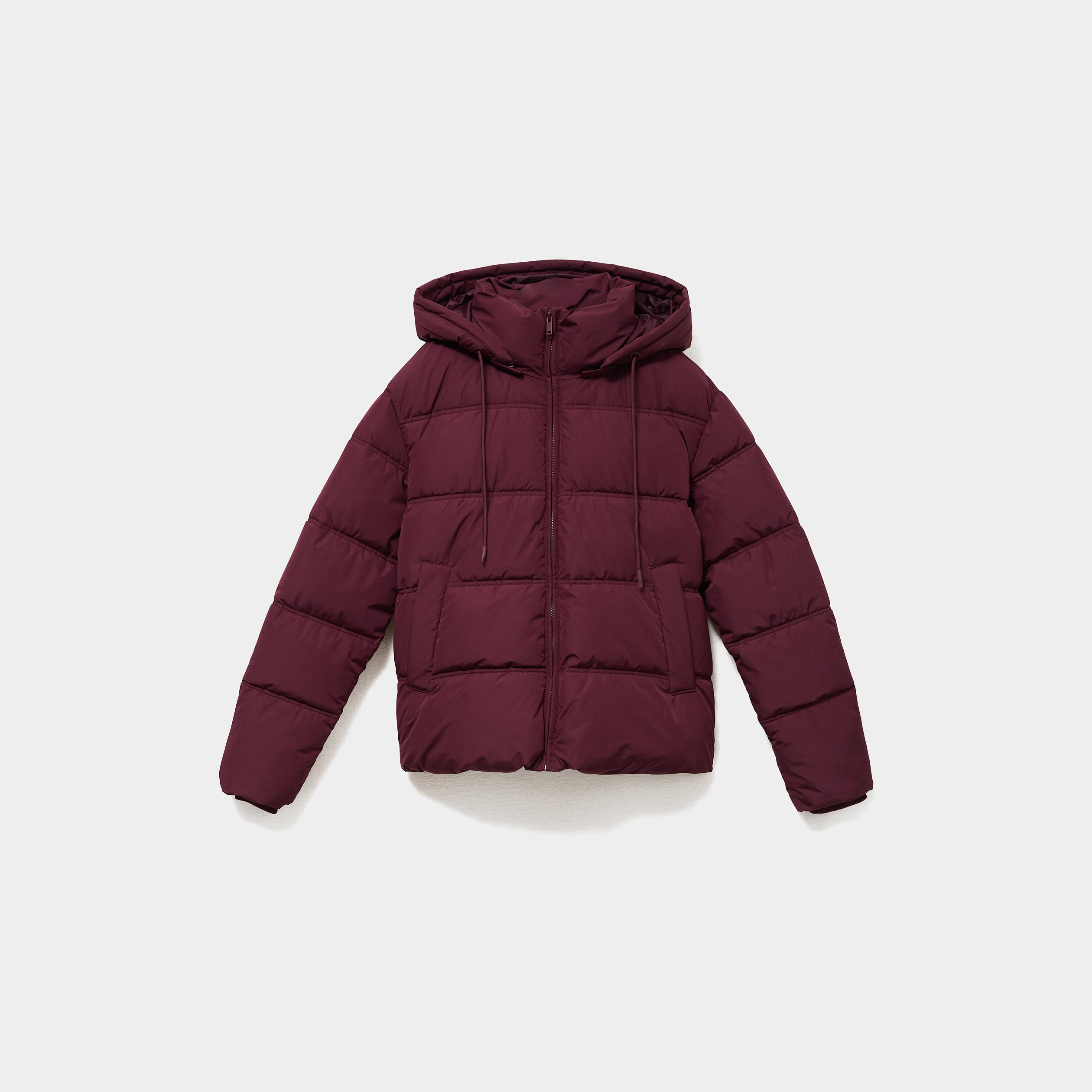 Doudoune &agrave; capuche zipp&eacute;e femme violet fonc&eacute; femme
