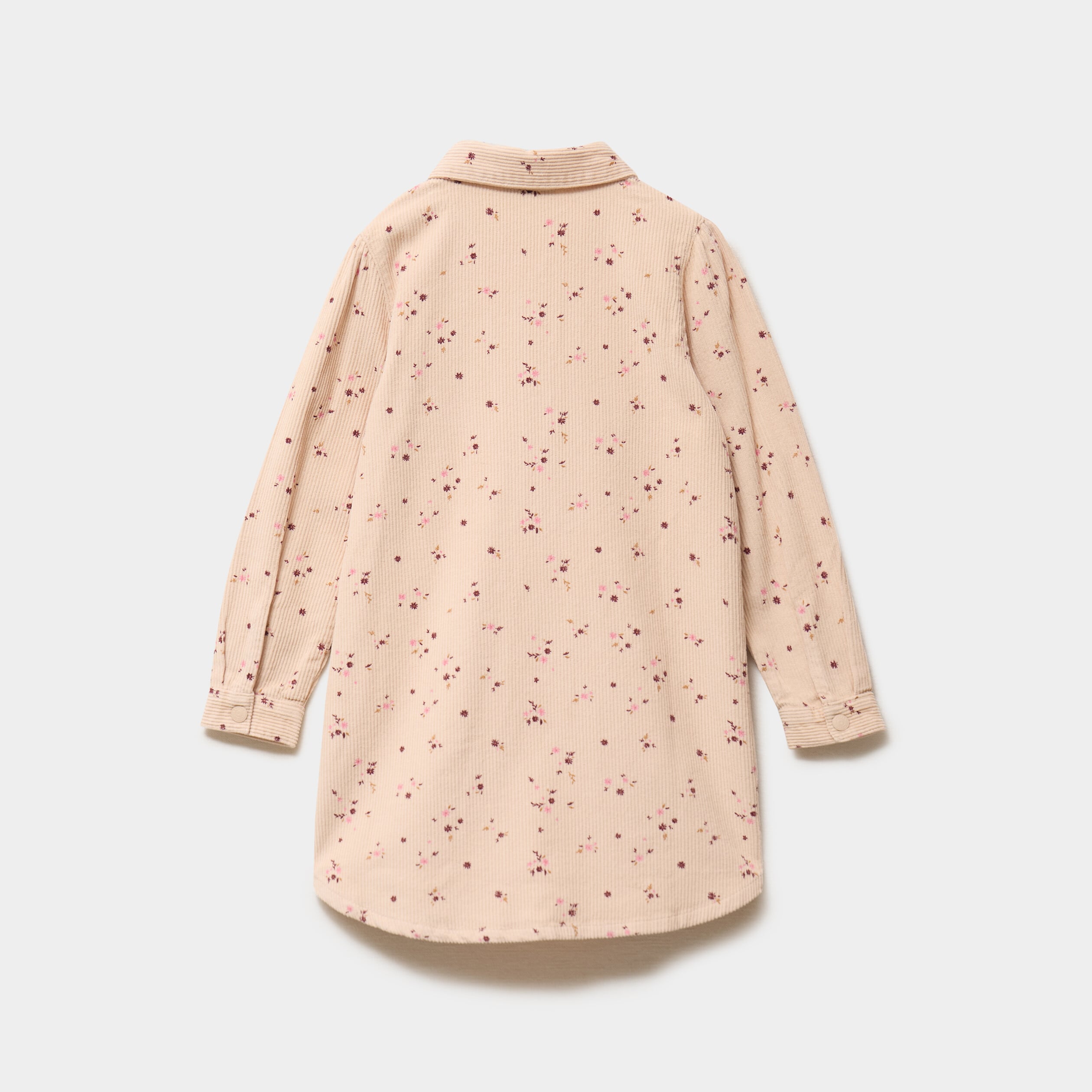 Robe courte effet velours c&ocirc;tel&eacute; coton ficelle fille