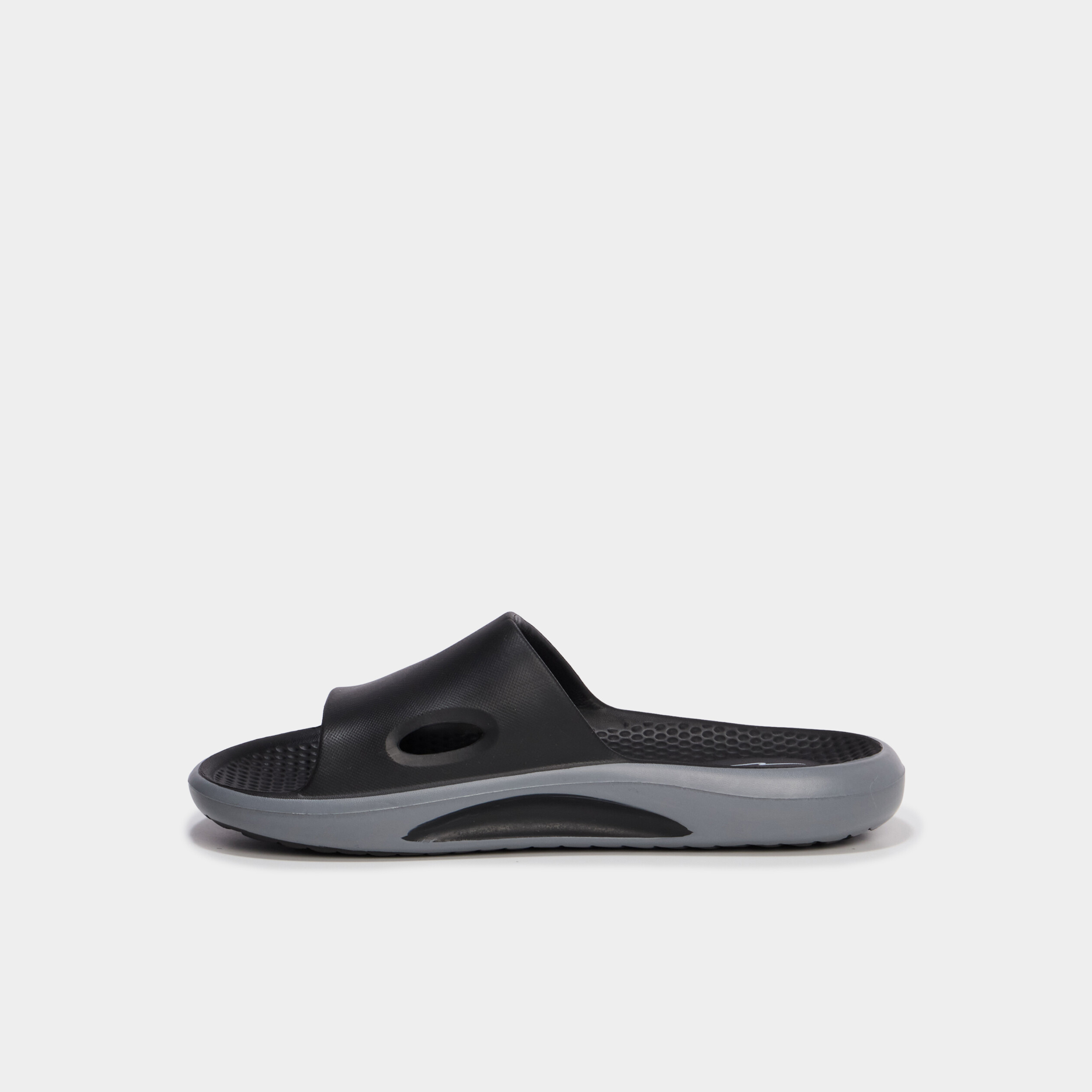 Mules compens&eacute;es avec bride large noir homme