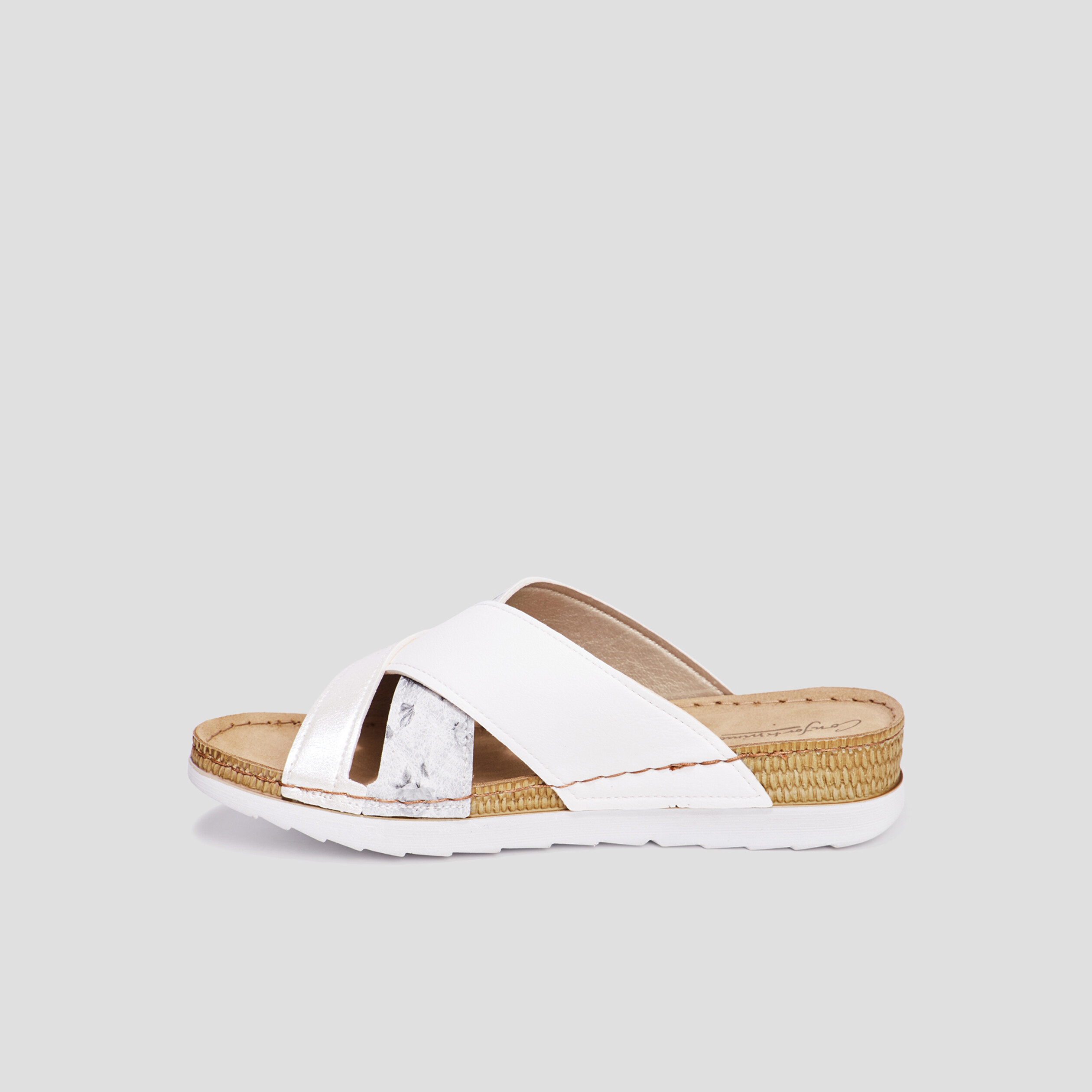 mules pied large en cuir confortissimo blanc femme Mules pied large en cuir Confortissimo blanc femme