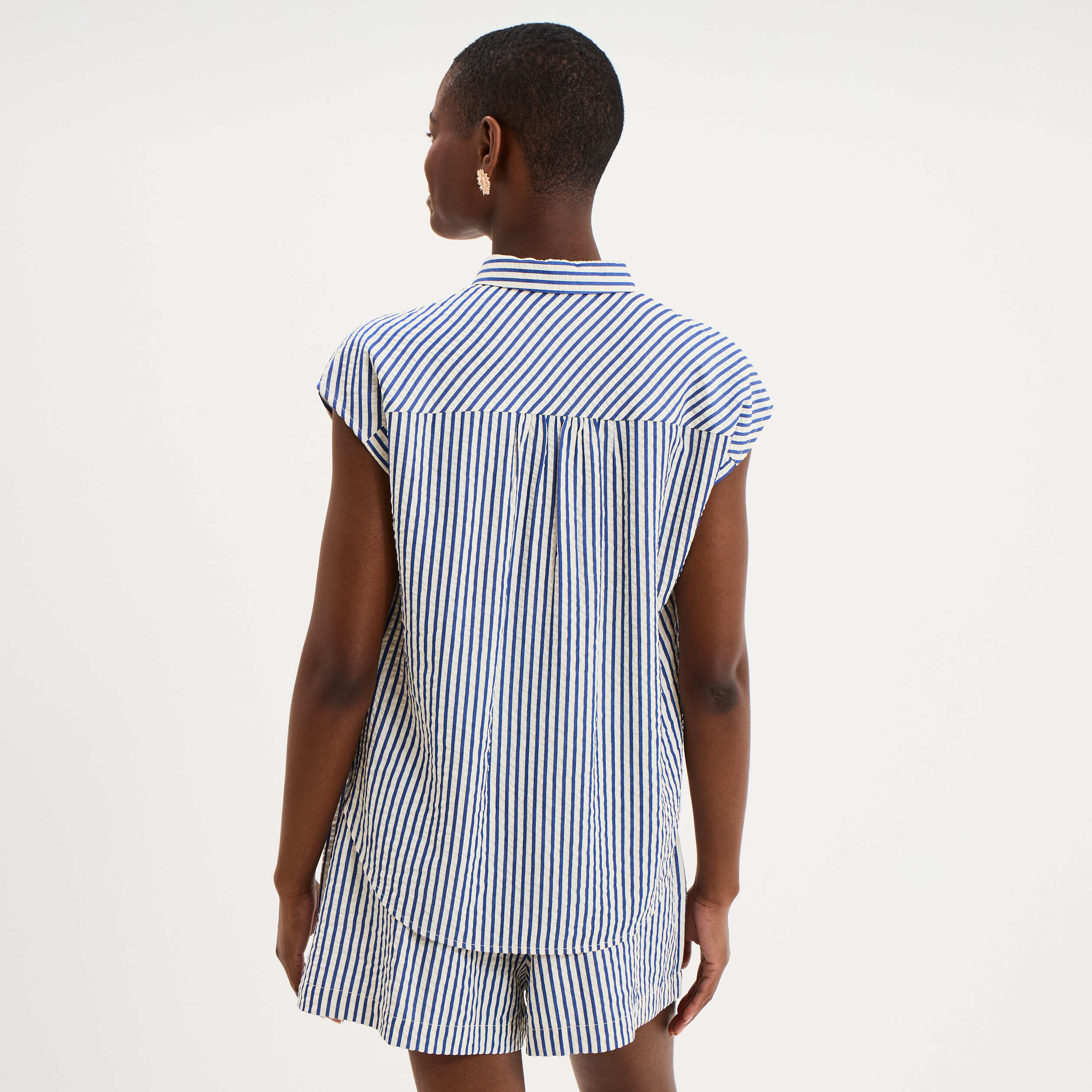 Chemise sans manches bleu femme