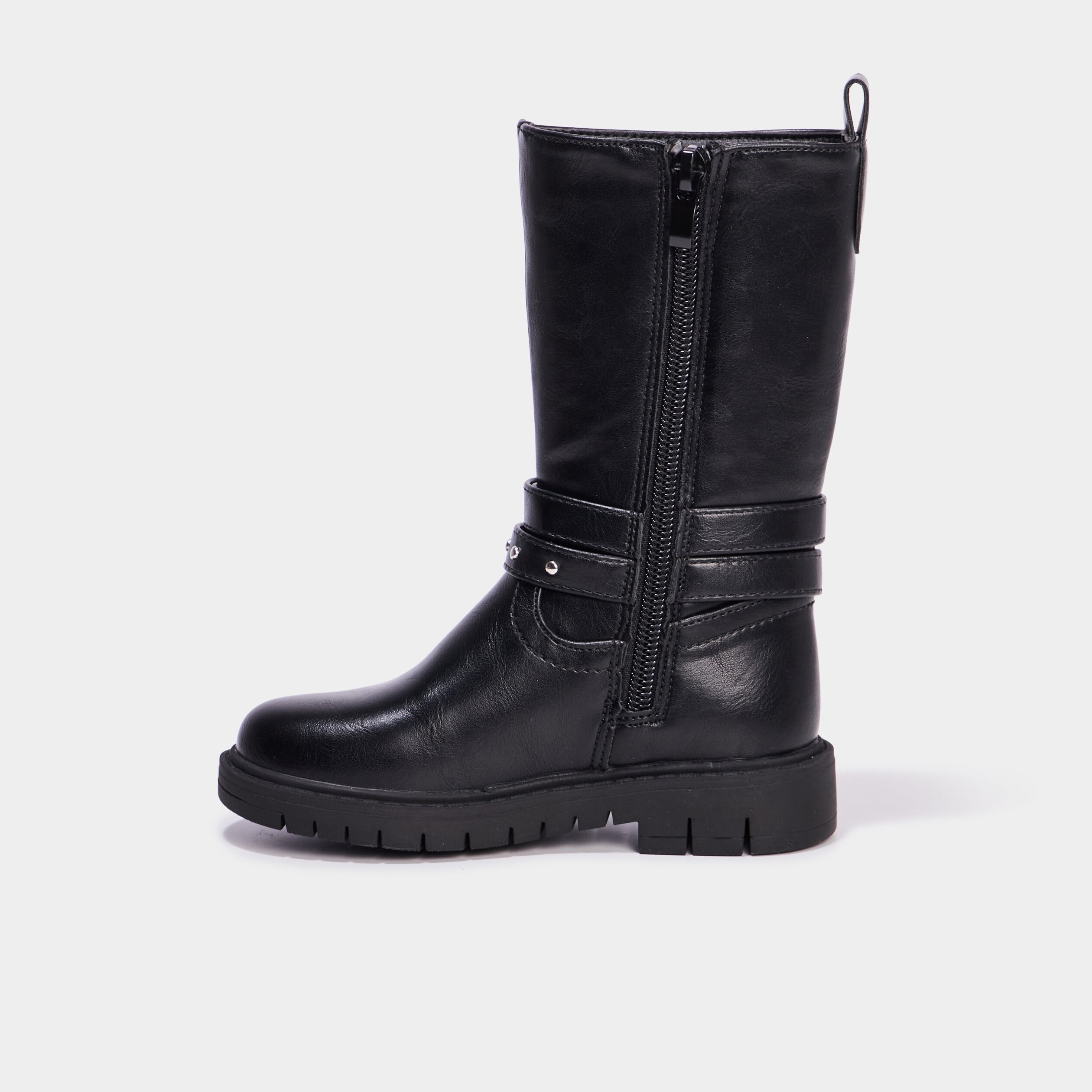 Bottes avec boucles coeur noir fille