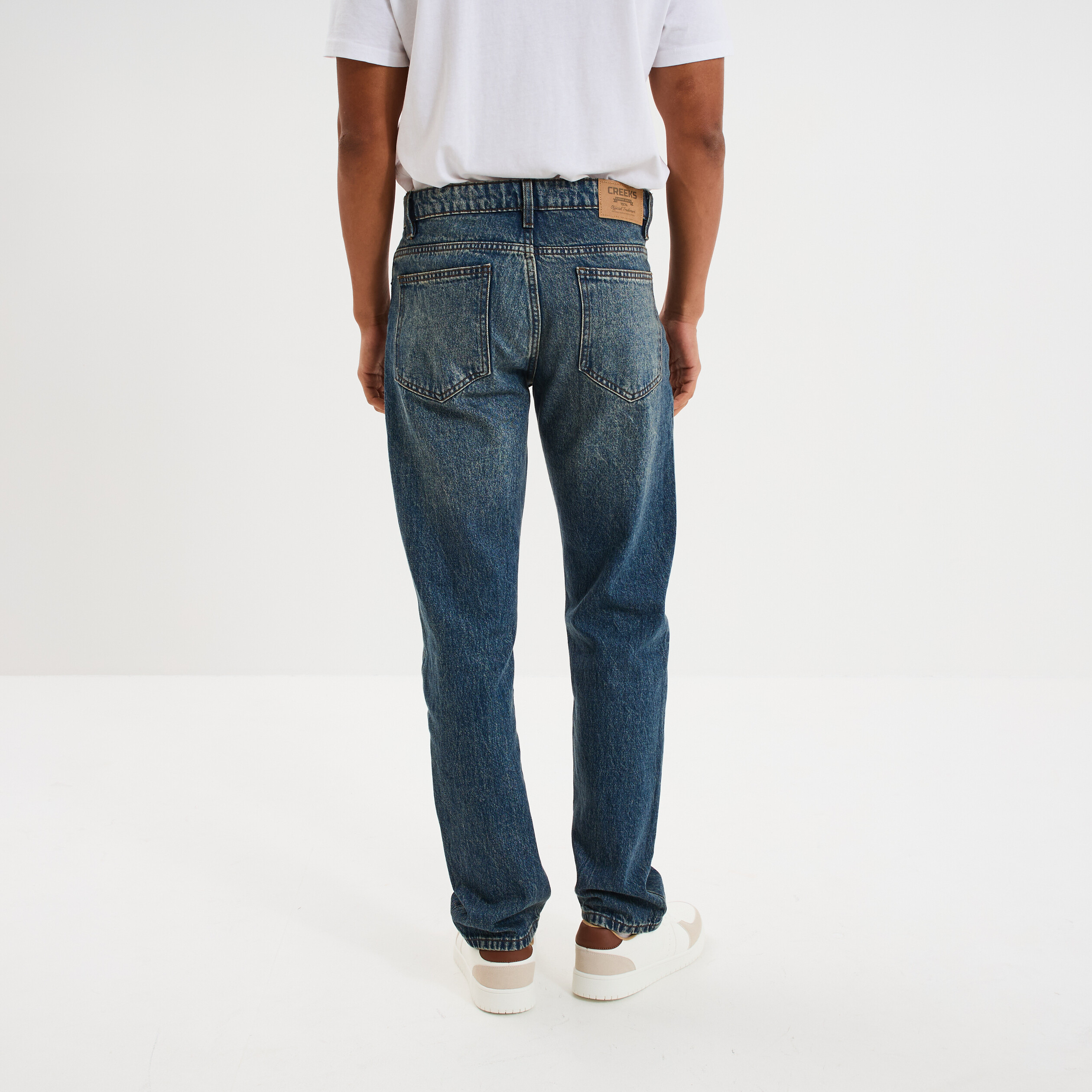jeans regular 5 poches coton denim dirty homme Jeans regular 5 poches coton denim dirty homme