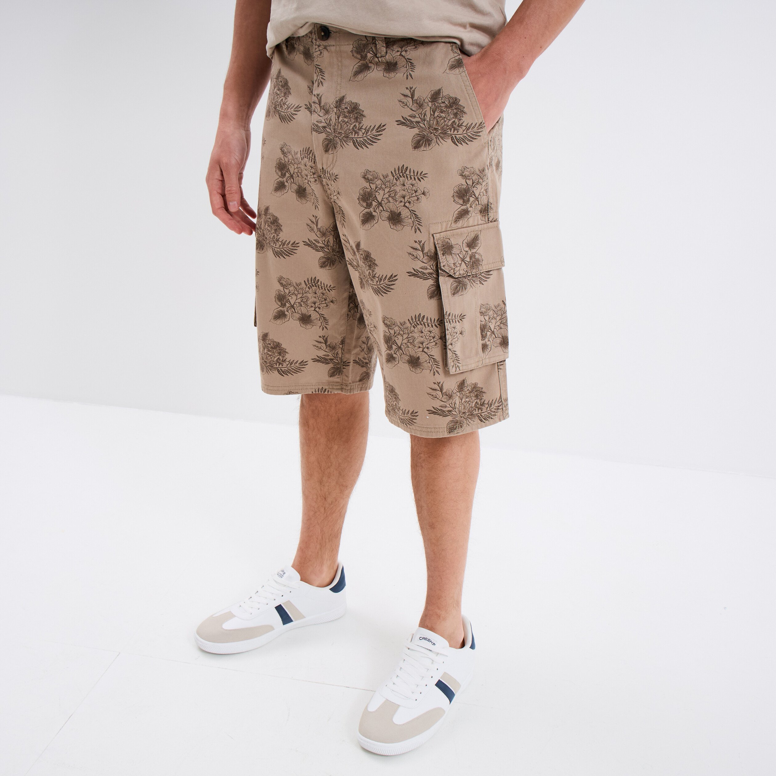 bermuda cargo coton taupe homme Bermuda cargo coton taupe homme
