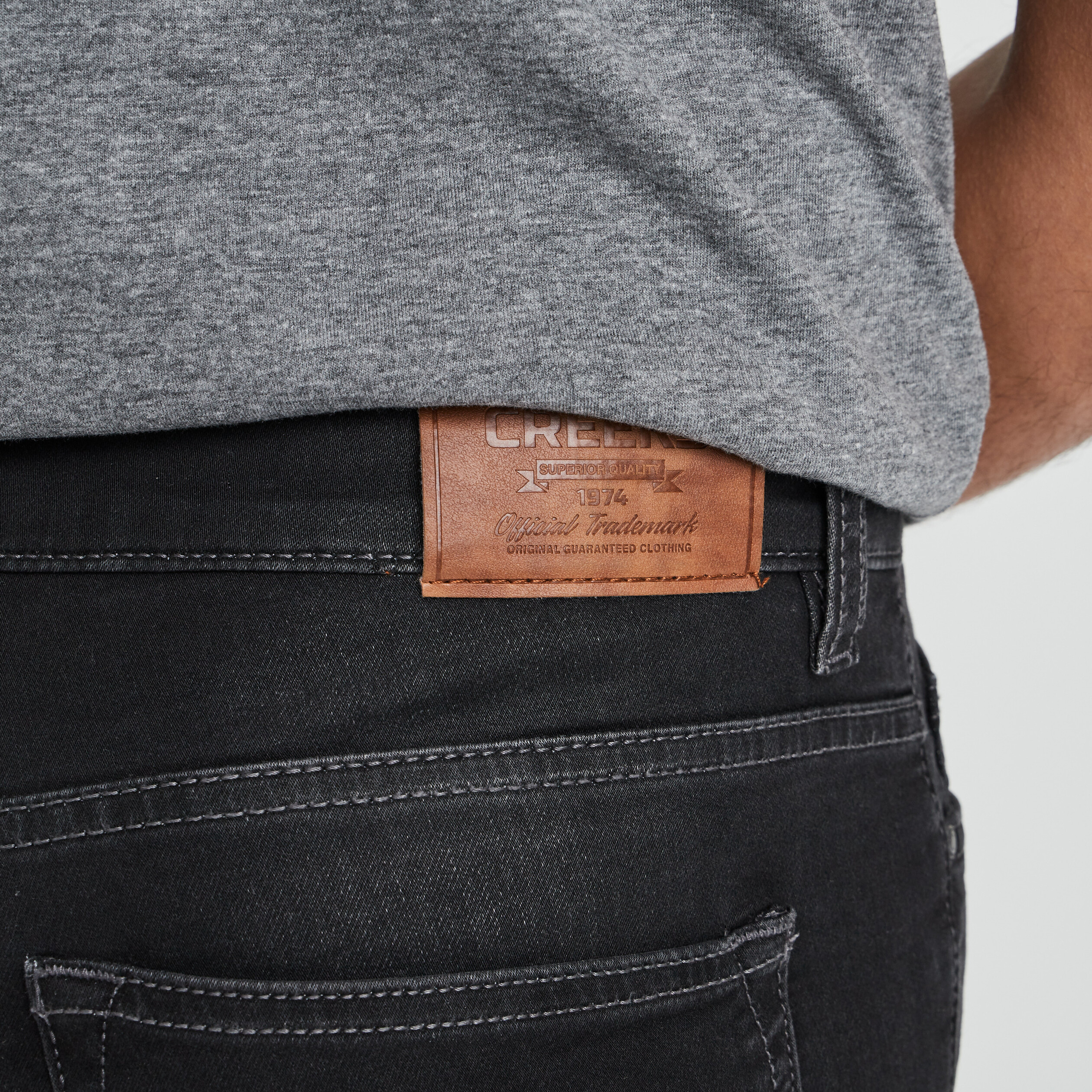Jeans skinny taille standard gris homme