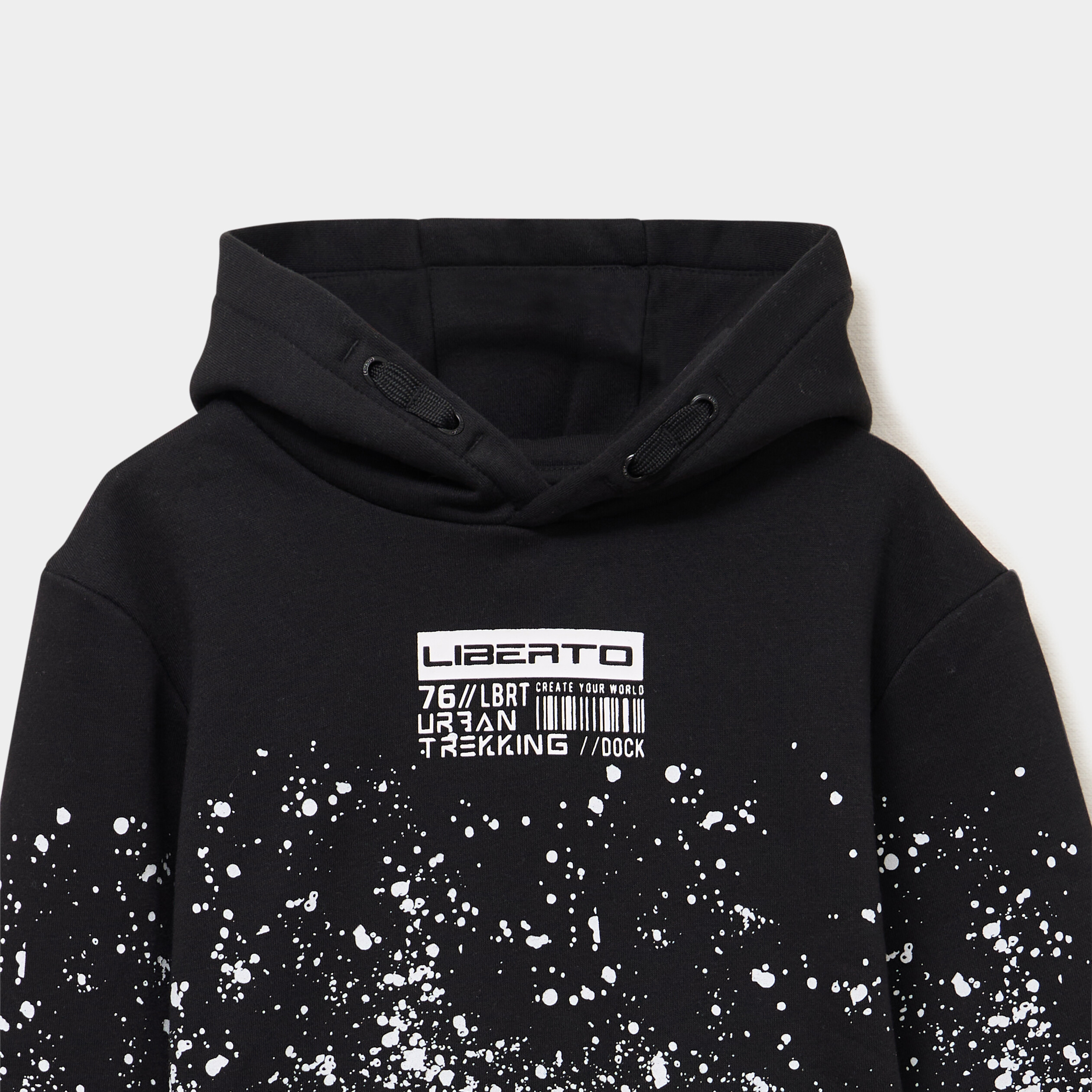 Sweat molleton &agrave; capuche hoodie noir gar&ccedil;on