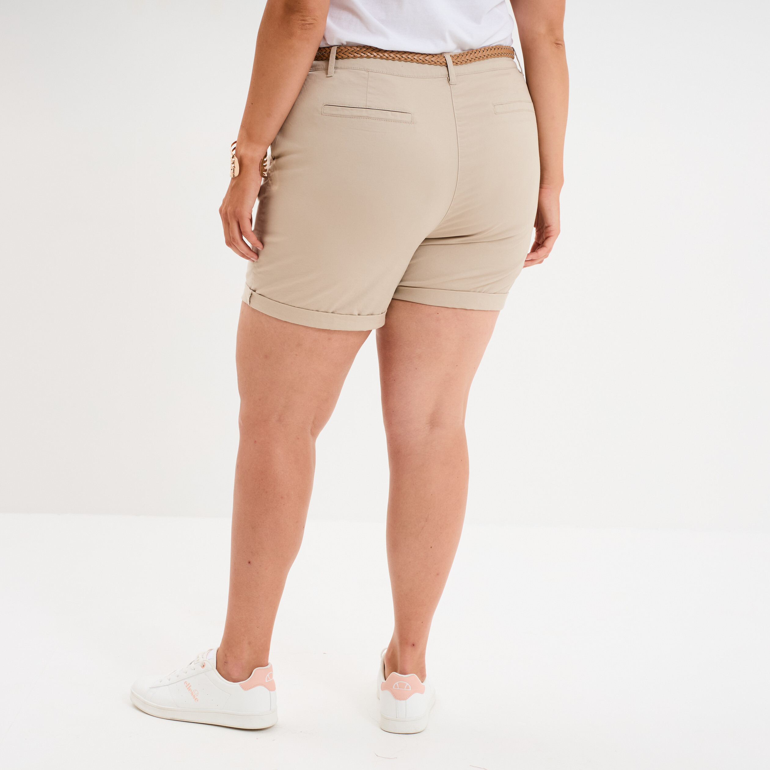 Short Femme CHEROKEE En Coton Beige Kaki - Taille S (30) - Occasion Très Bon état