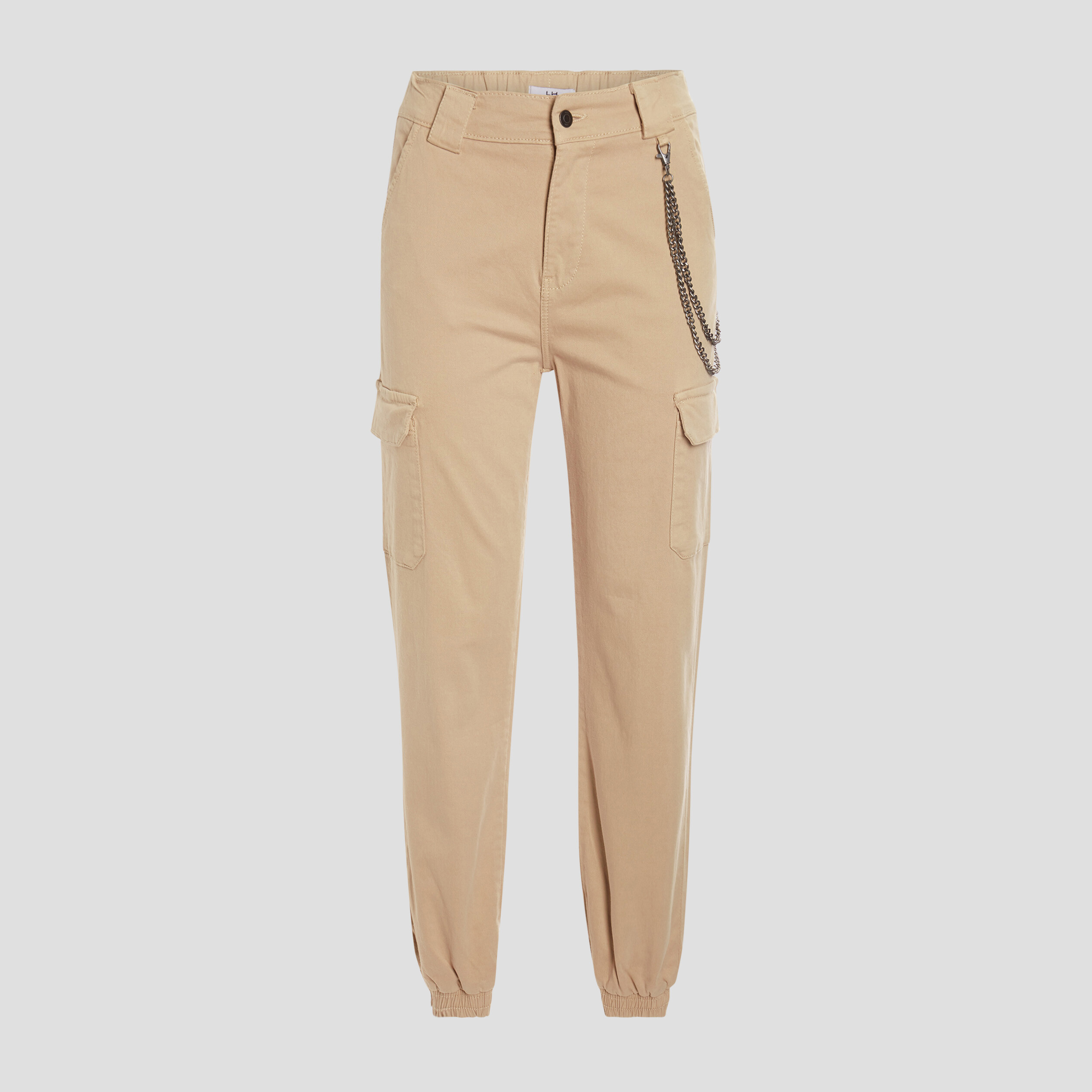 pantalon cargo avec chaine sable femme Pantalon cargo avec chaîne sable femme