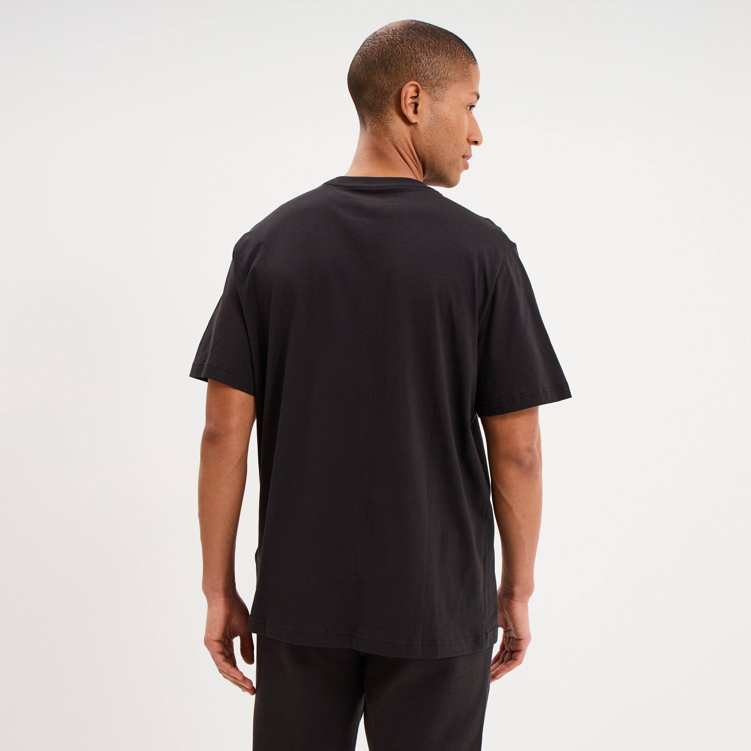 T-shirt droit manches courtes coton Puma noir homme