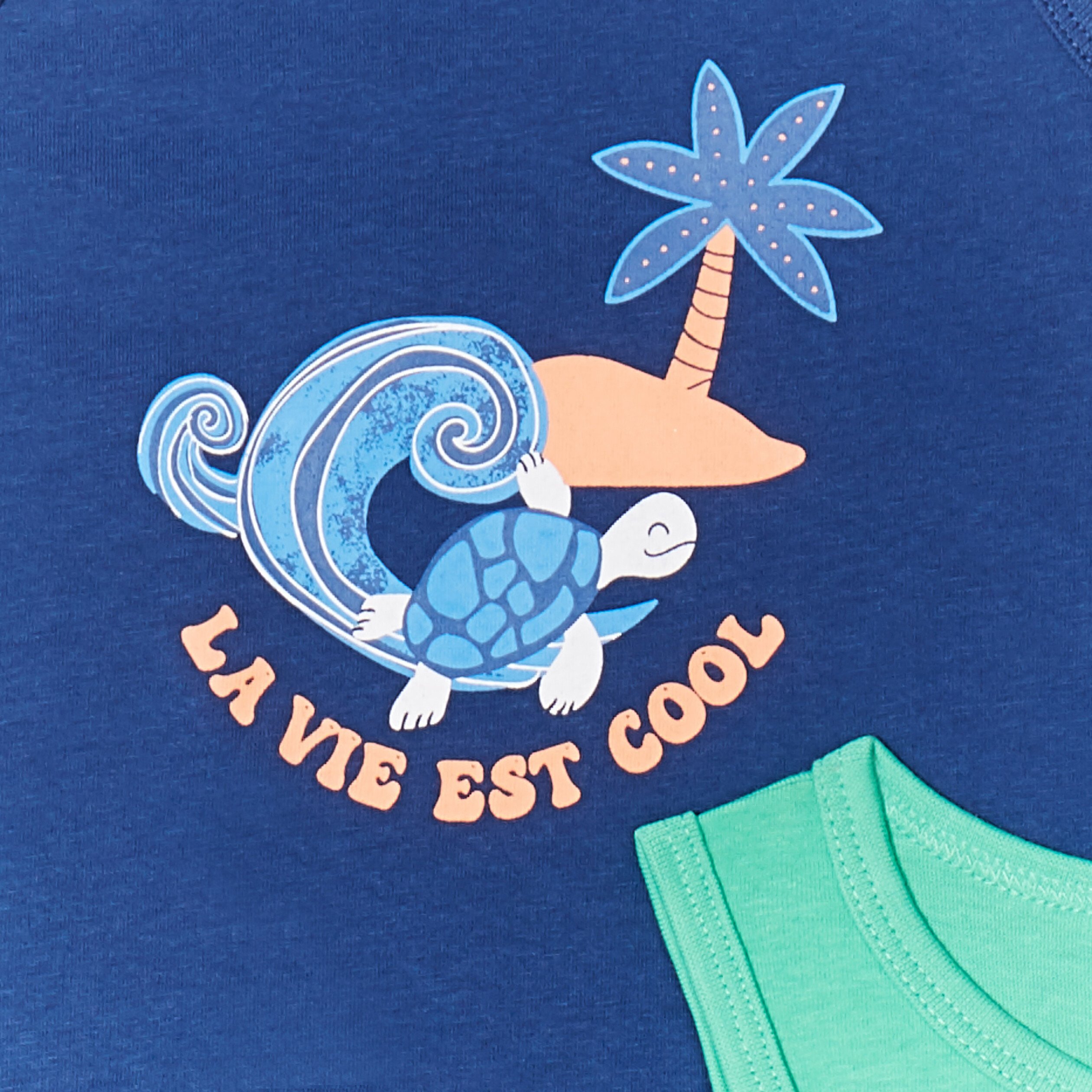 lot de 2 debardeurs col rond coton bleu marine bebeg Lot de 2 débardeurs col rond coton bleu marine bébé garçon